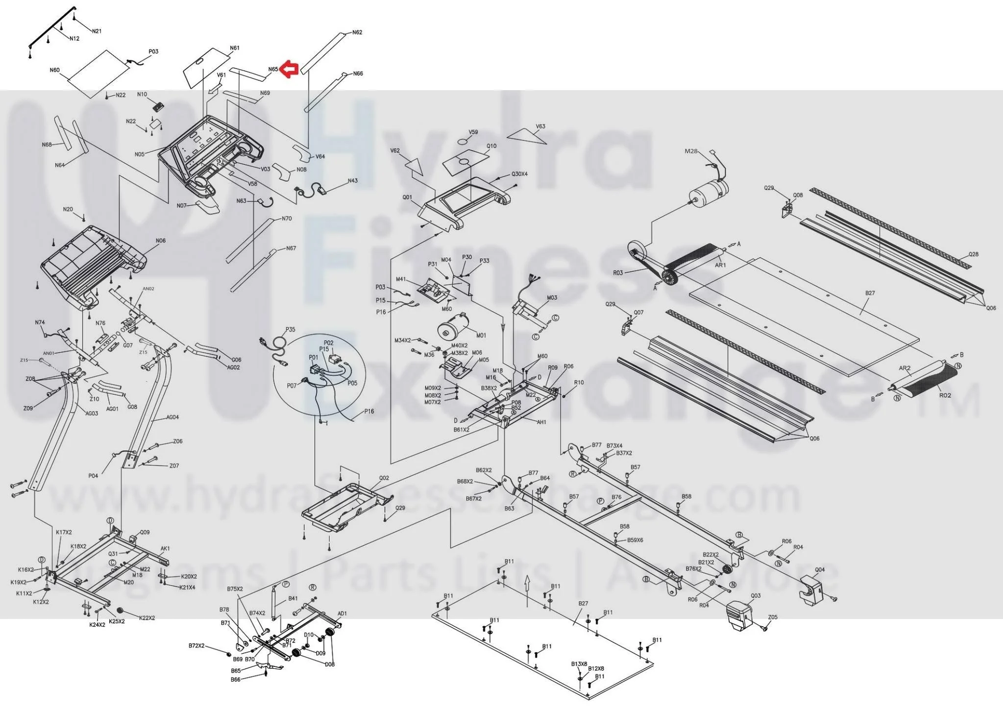 Horizon Fitness TM208 Treadmill Right Speed Overlay 056471-AX - Image 3