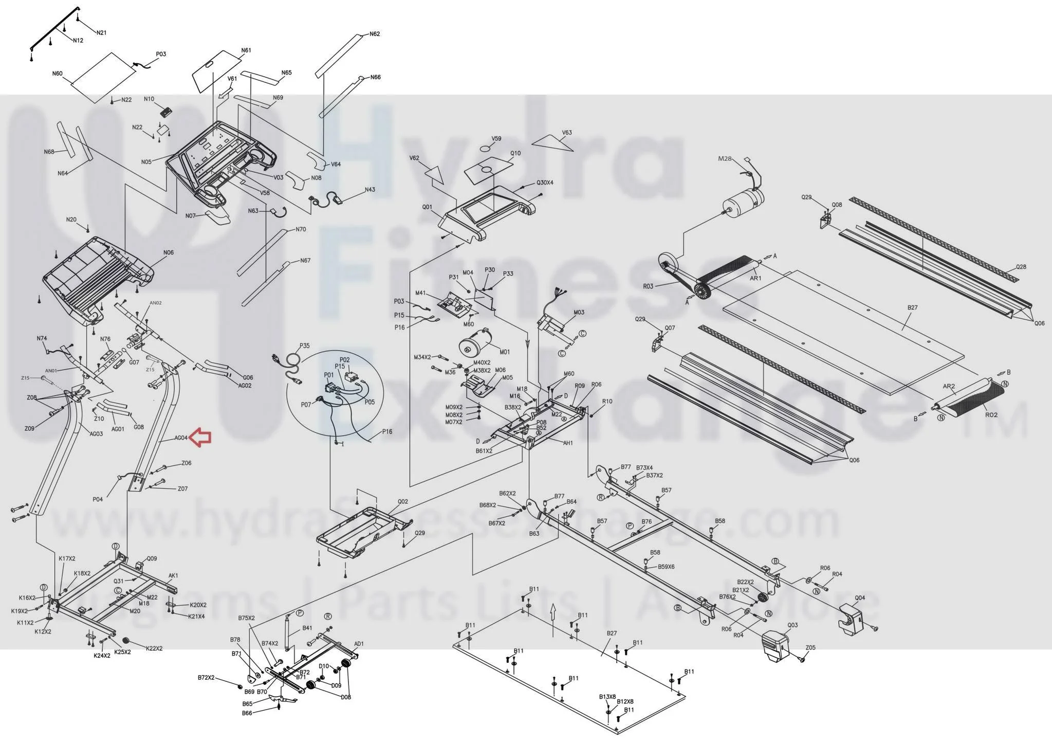 Horizon Fitness TM208 Treadmill Right Support Tube 062706-AA - Image 3