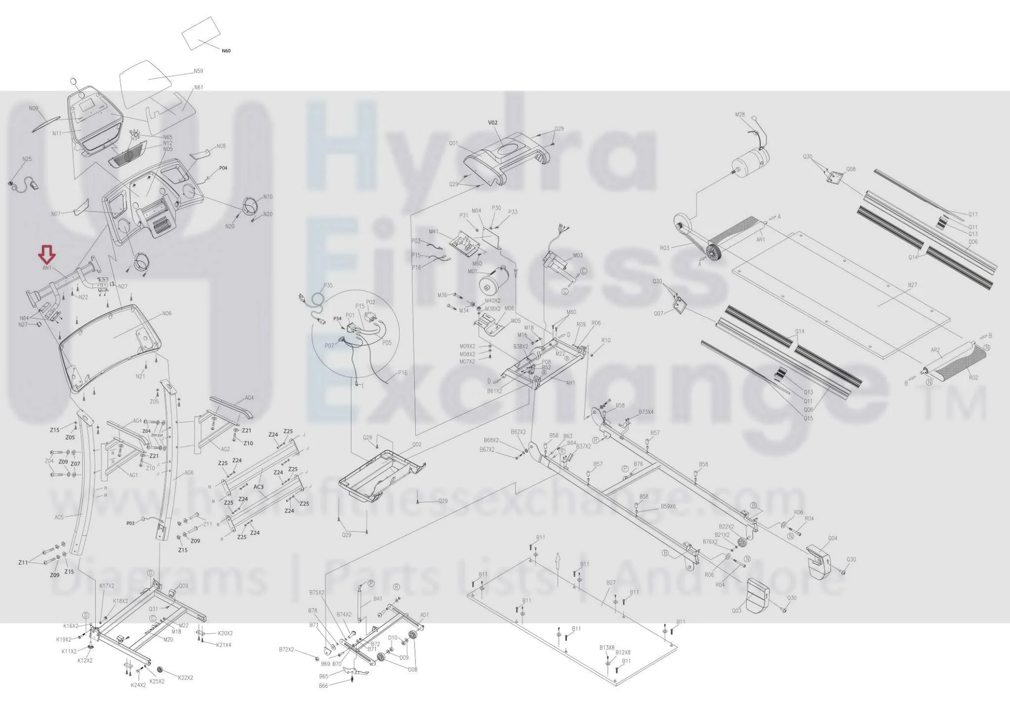 Horizon Fitness TM210 Treadmill Console Frame Set 063557-Z - Image 3