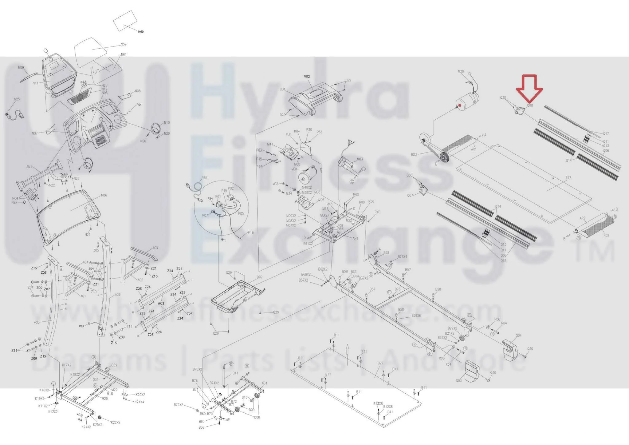 Horizon Fitness TM210 Treadmill Front Right Side Rail Endcap 056405-BD - Image 3