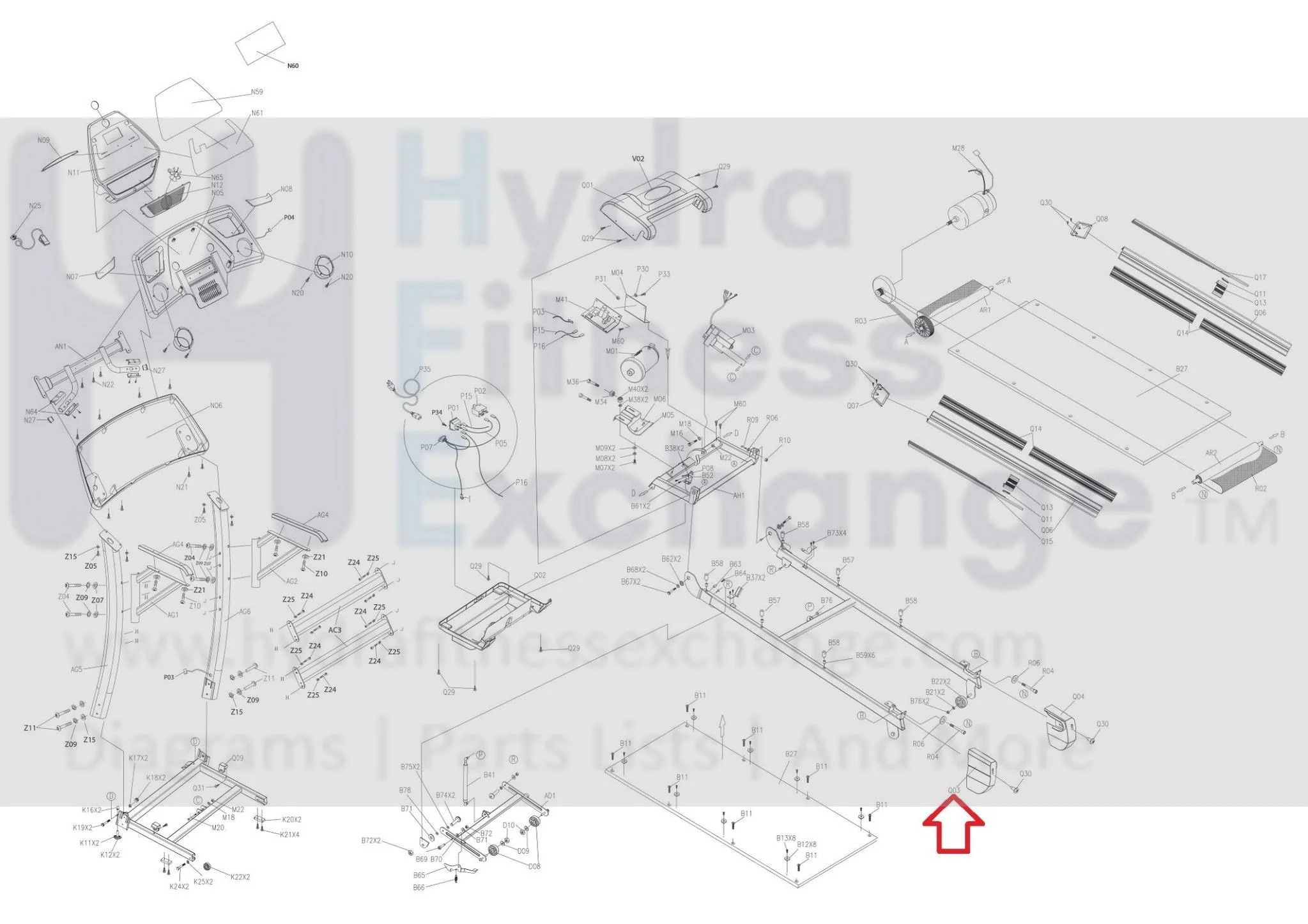 Horizon Fitness TM210 Treadmill Left Rail Endcap 056391-BB - Image 3