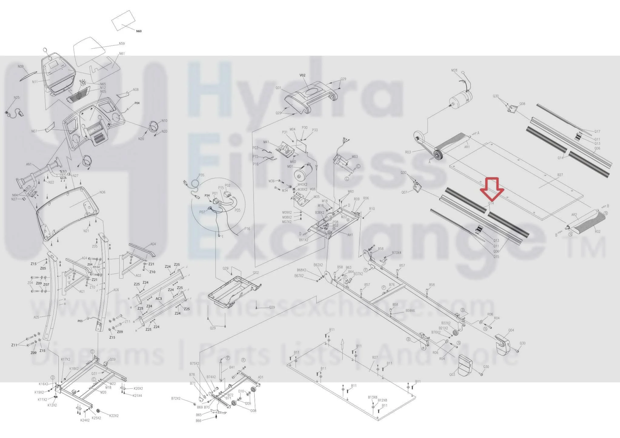 Horizon Fitness TM210 Treadmill Strip Texture Side Rail 067539-Z - Image 3