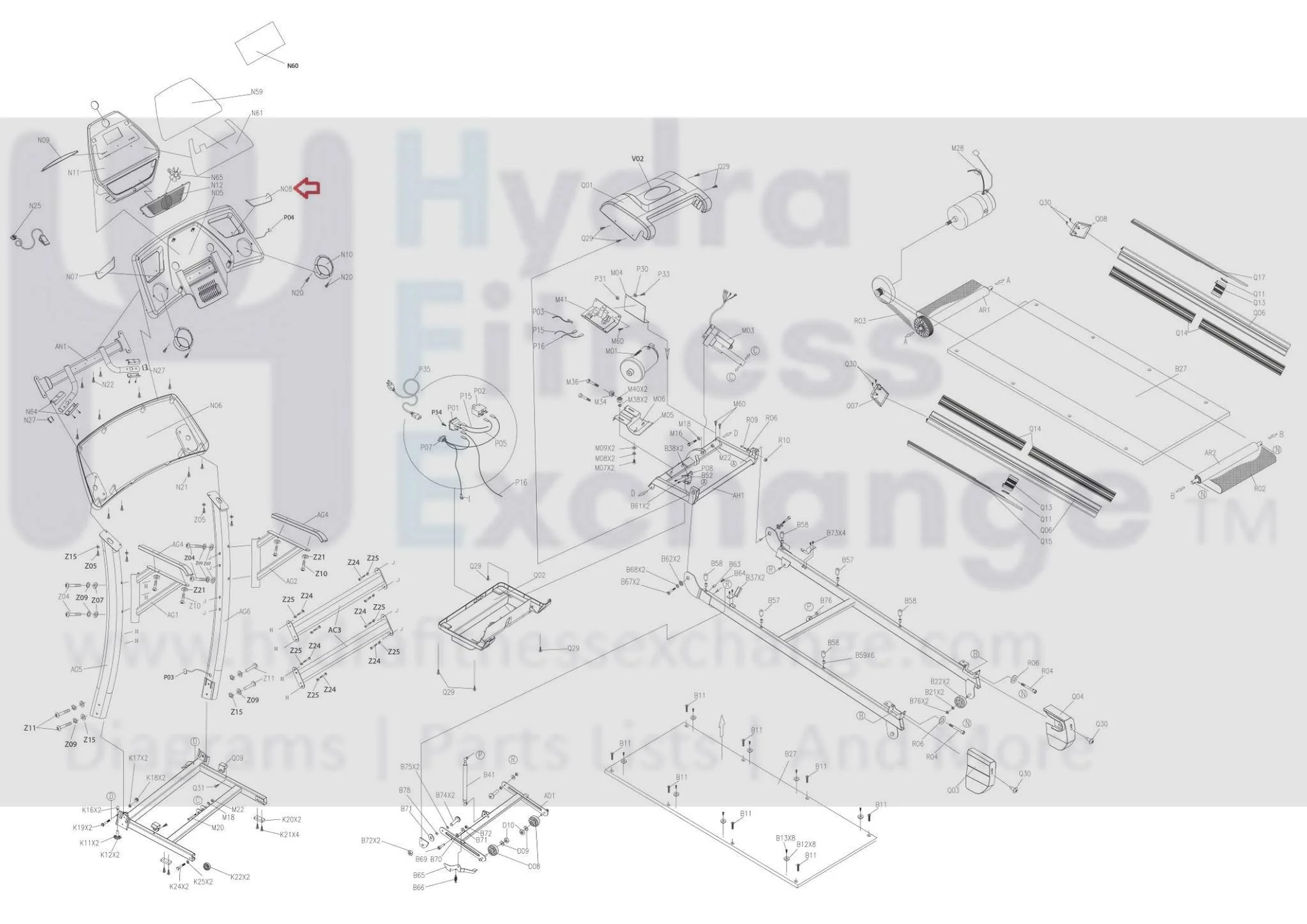 Horizon Fitness TM211 TM252 TM210 Treadmill Right Console Tray 056285-AB - Image 3