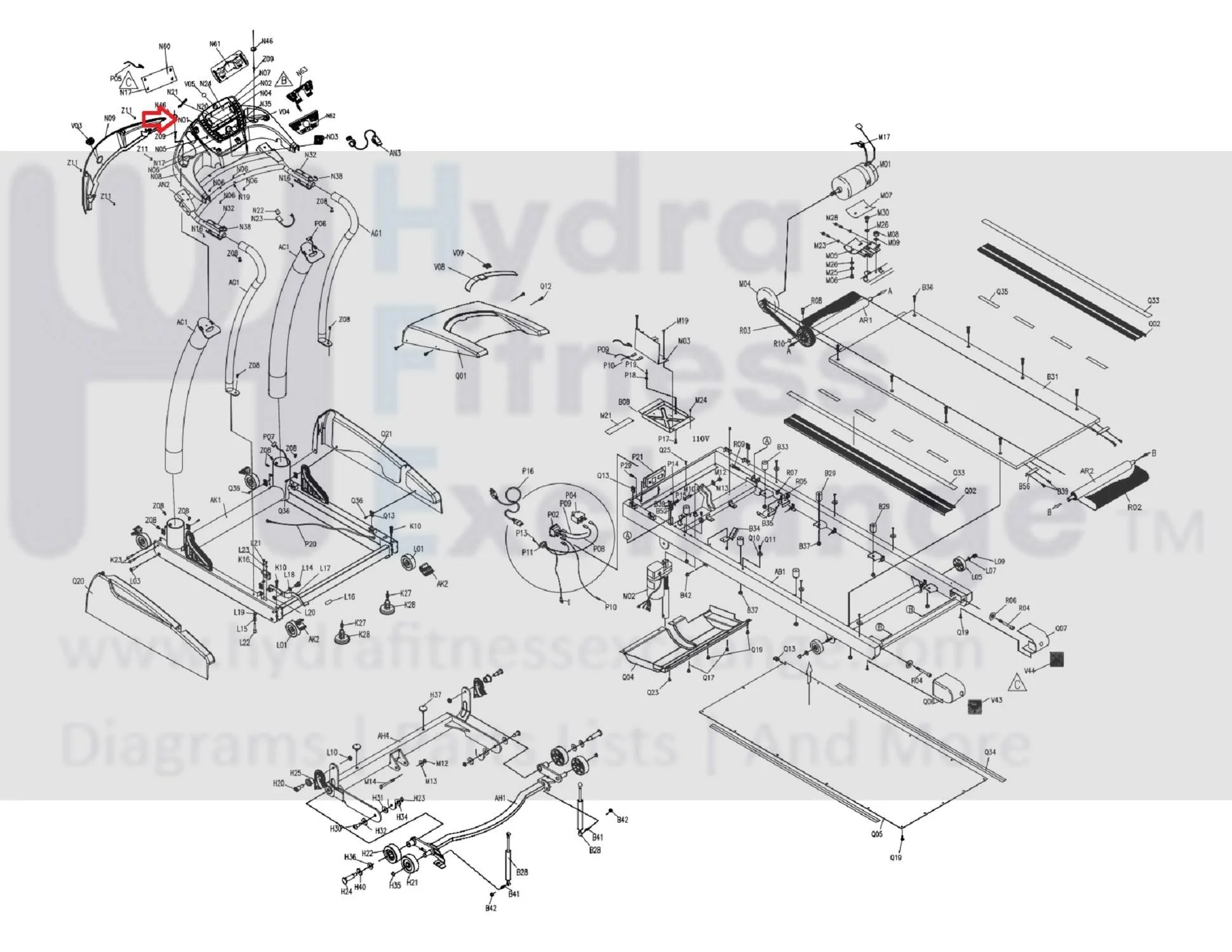 Horizon Fitness TM233 Treadmill Button Elevation 049106-FA - Image 3