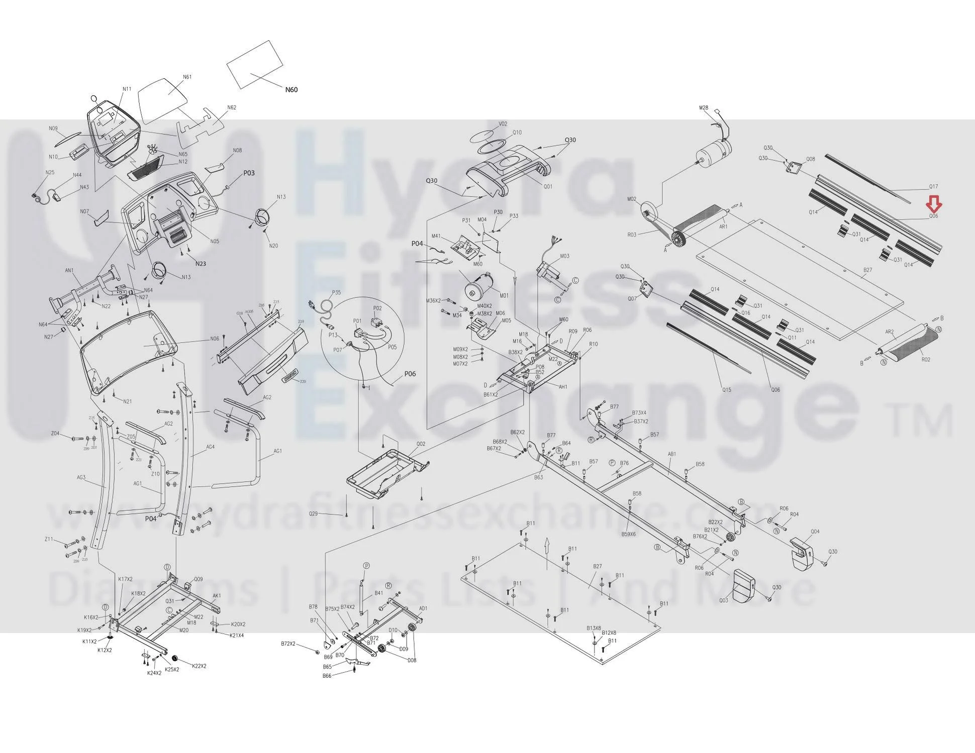 Horizon Fitness TM252 Treadmill Left & Right Side Rail 066161-AA - Image 3
