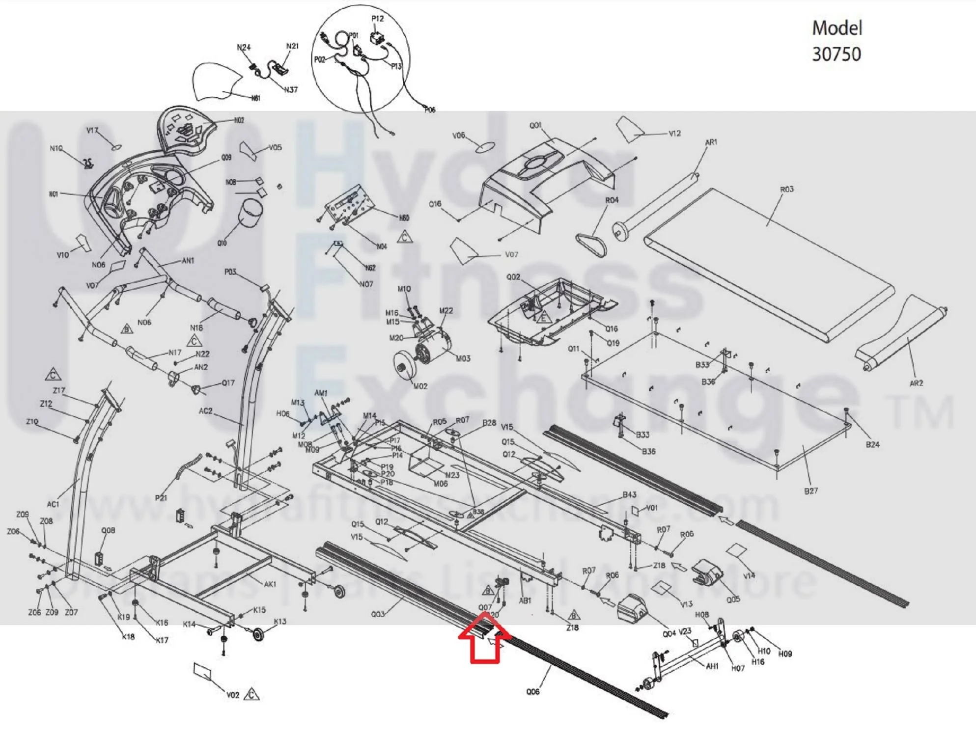 Horizon Fitness Tm270b 710t Treadmill Deck Storage Latch 080226 formerly 061172-A - Image 3