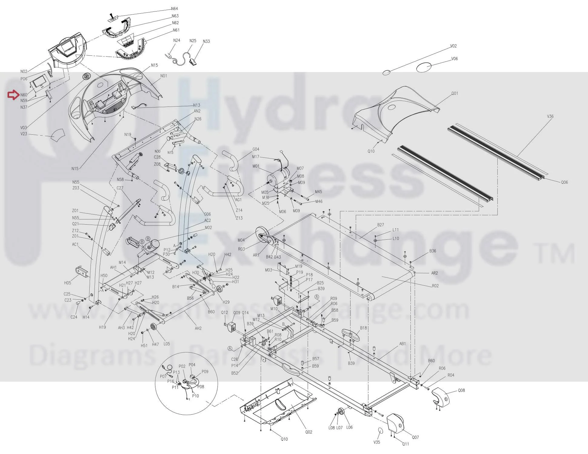 Horizon Fitness TM279 Treadmill Display Console Electronic Circuit Board 064726-AAX - Image 3
