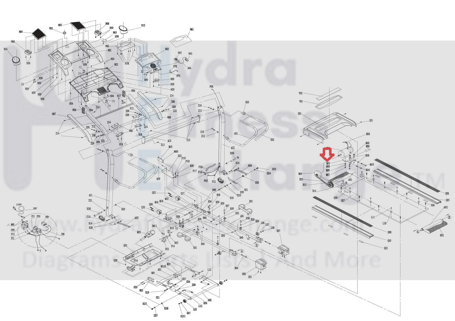 Horizon Fitness TM298B TM299 Treadmill Drive Motor Bracket 076618 - Image 3
