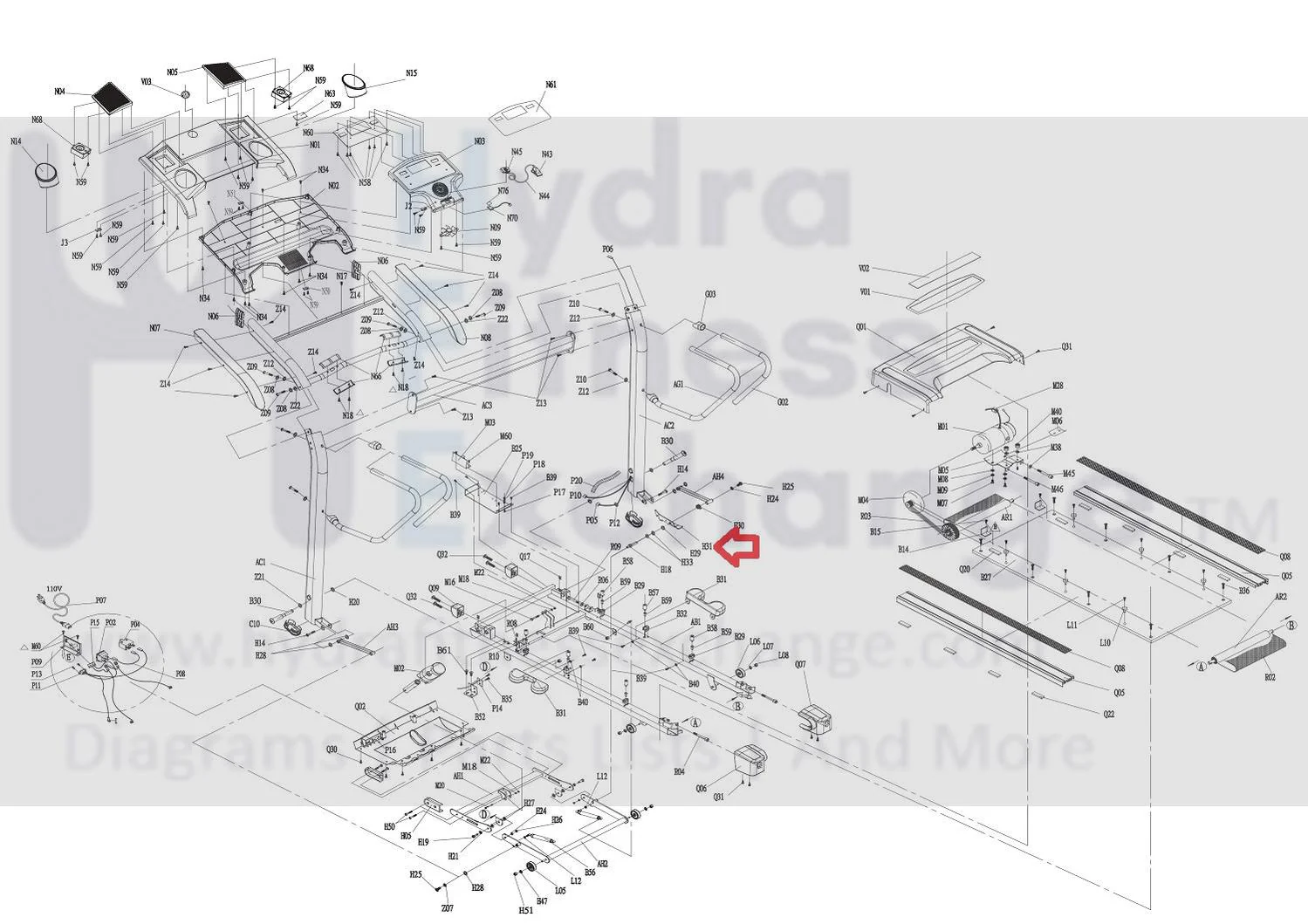 Horizon Fitness TM298B TM302 TM300 TM301 Treadmill Foot lock Latch 079406 - Image 3