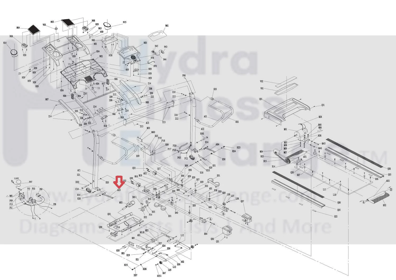 Horizon Fitness TM298B TM302 TM301 TM300 TM299 Treadmill Left Link Arm Set 079407 - Image 2