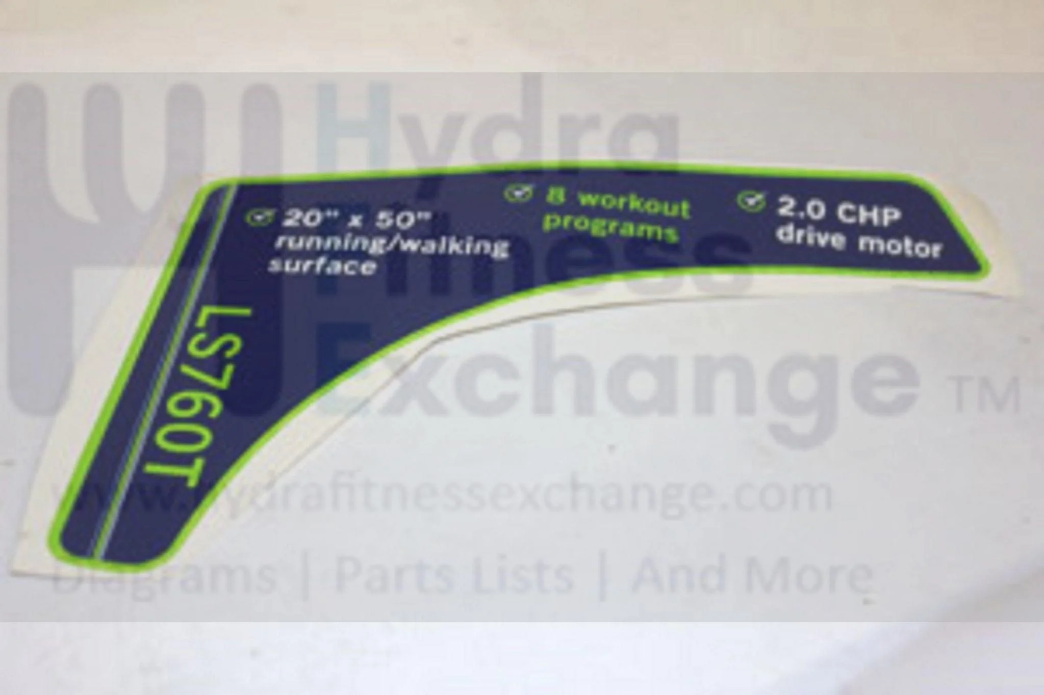 Horizon Fitness TM301 Treadmill Left Console Sticker 079908 - Image 2