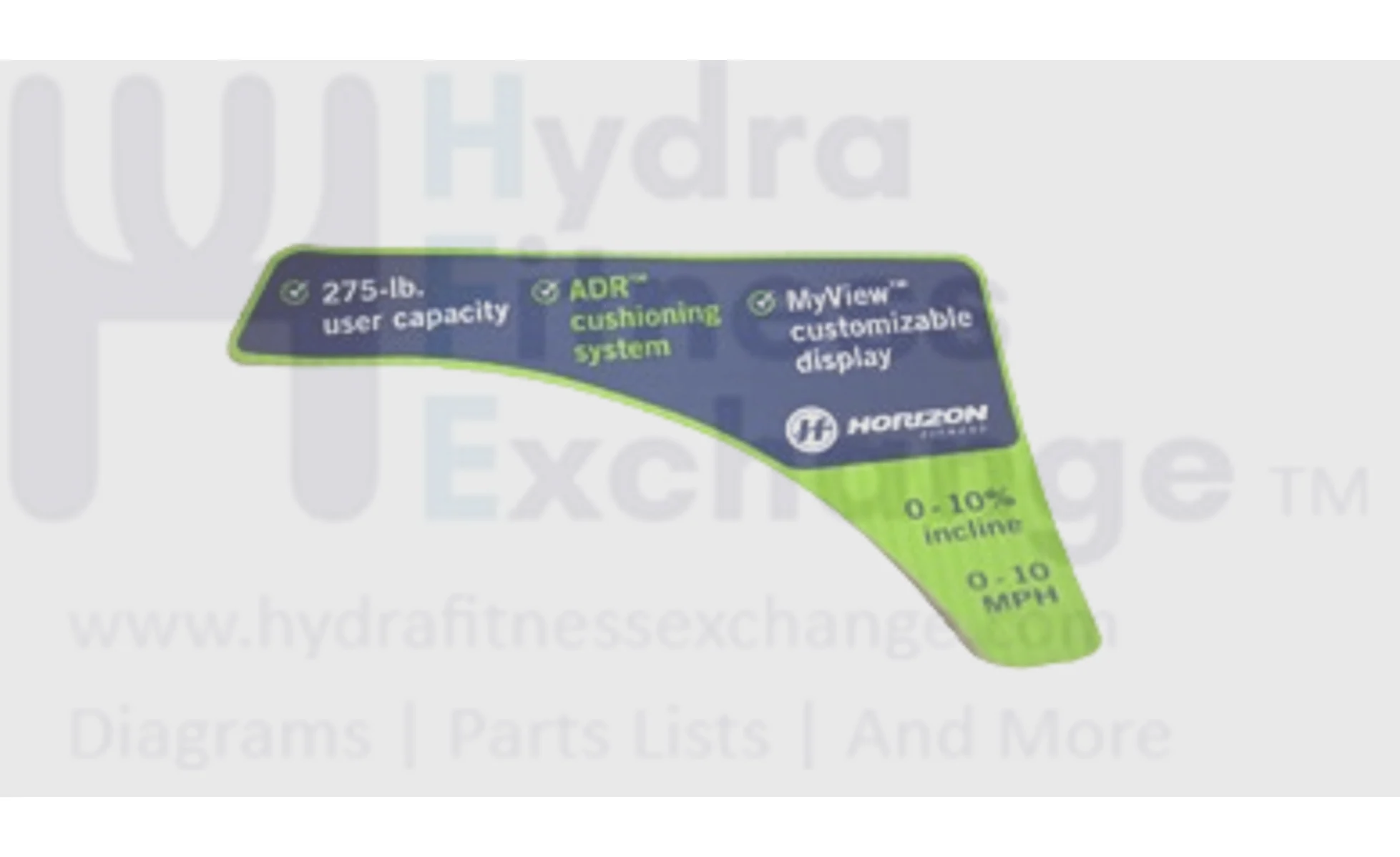Horizon Fitness TM301 Treadmill Right Console Sticker 079909