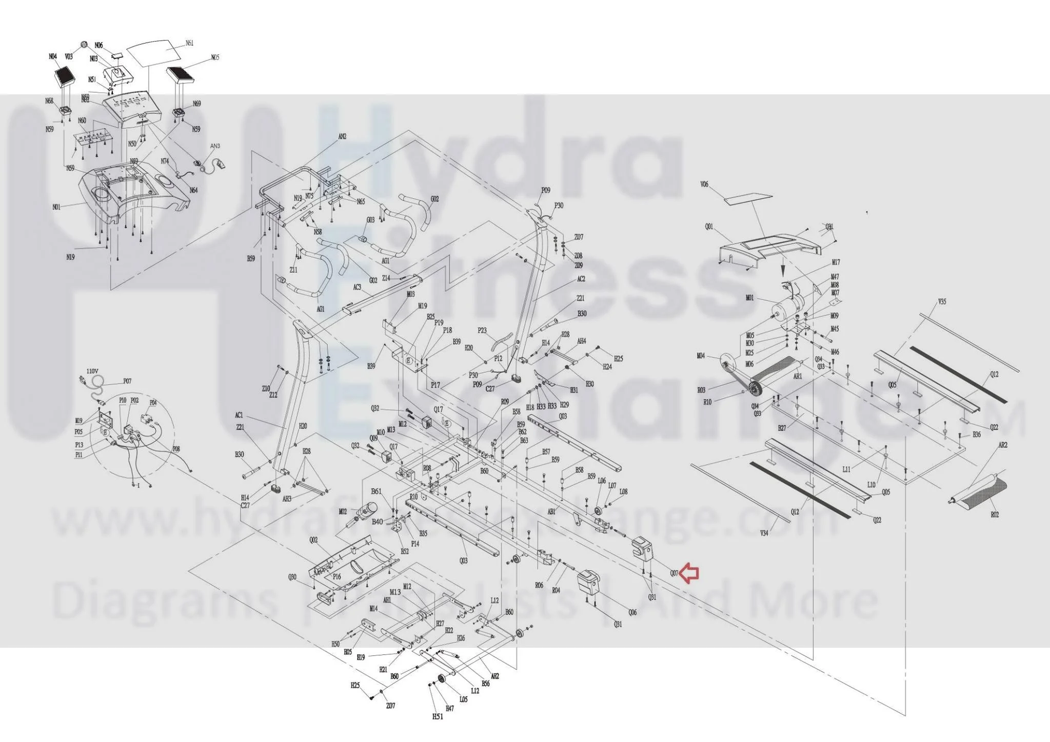 Horizon Fitness TM306B TM306D TM306C TM306E TM306F Treadmill Right Endcap 090494 - Image 3