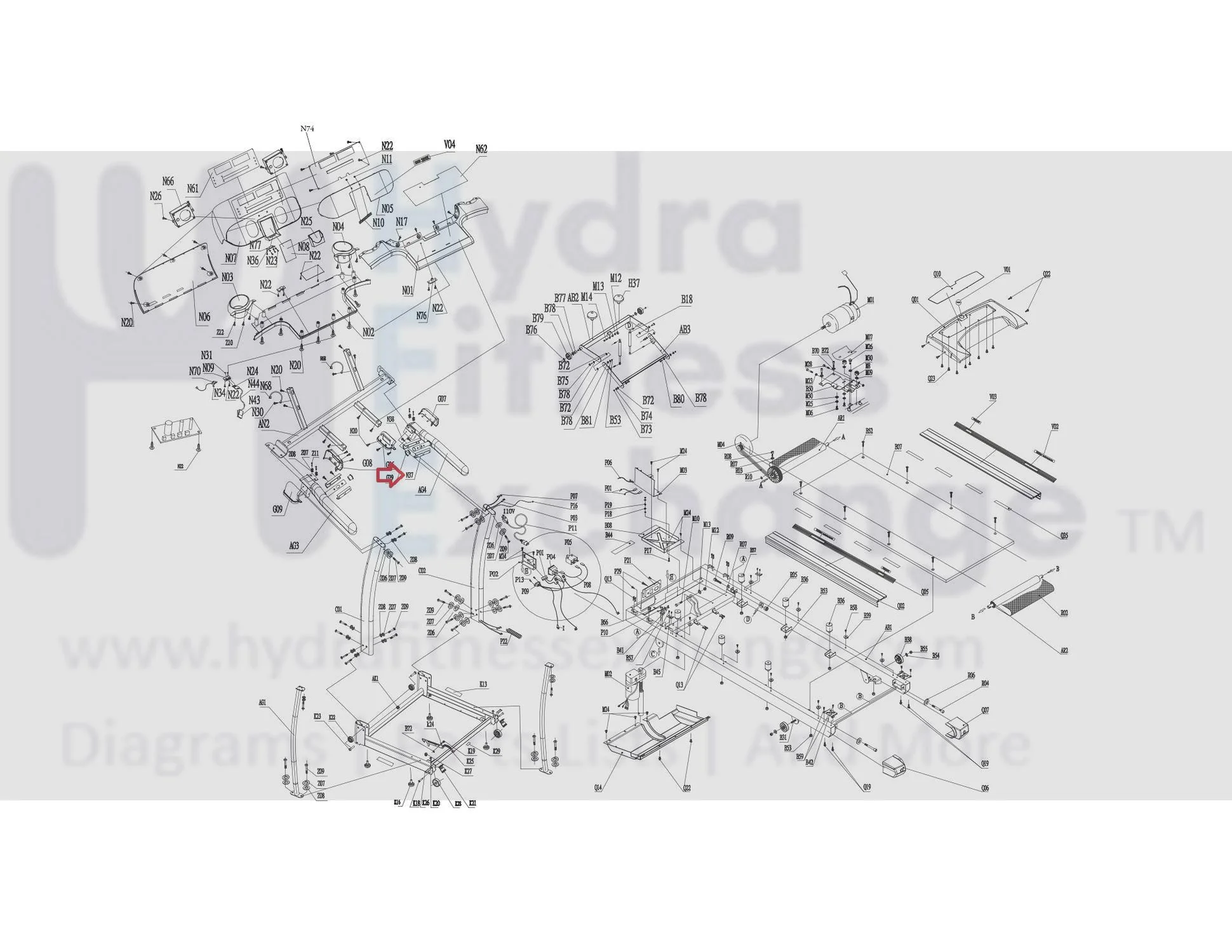 Horizon Fitness TM372 TM372D TM372C TM372B TM371 TM371D TM371C TM371B Treadmill Heart Rate Pulse Hand Sensor Grip Set 099738 - Image 3
