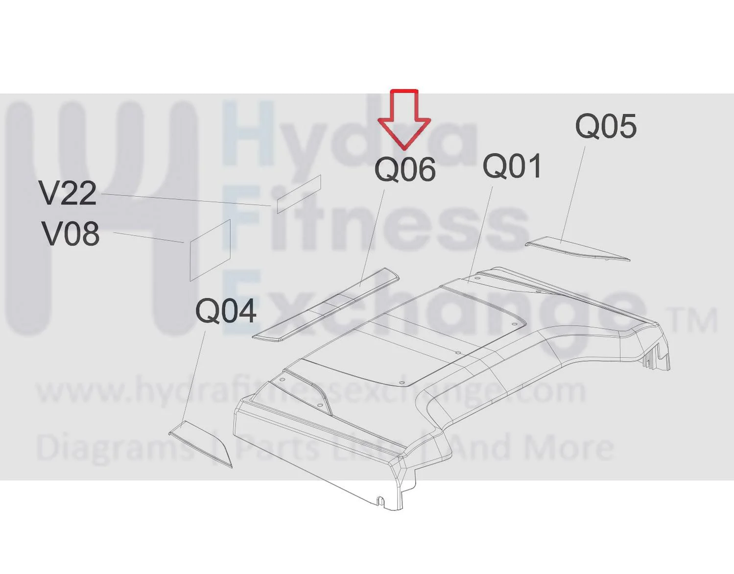 Horizon Fitness TM746 TM758 TM758B TM746B Treadmill Upper Plastic Motor Cover Decorate Plate 1000430035 - Image 3