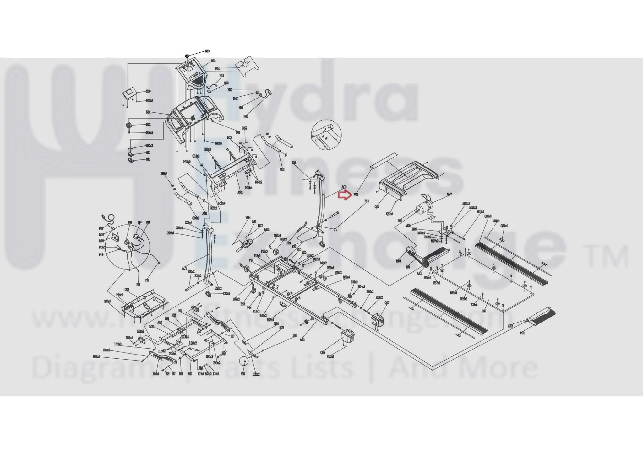 Horizon Fitness TM602 Treadmill Motor Cover Upper Sticker 097670 - Image 3