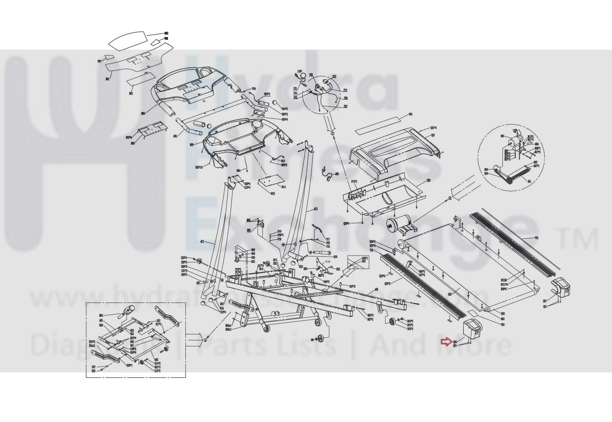 Horizon Fitness TM603 Treadmill Rear Left Endcap 100215 - Image 3