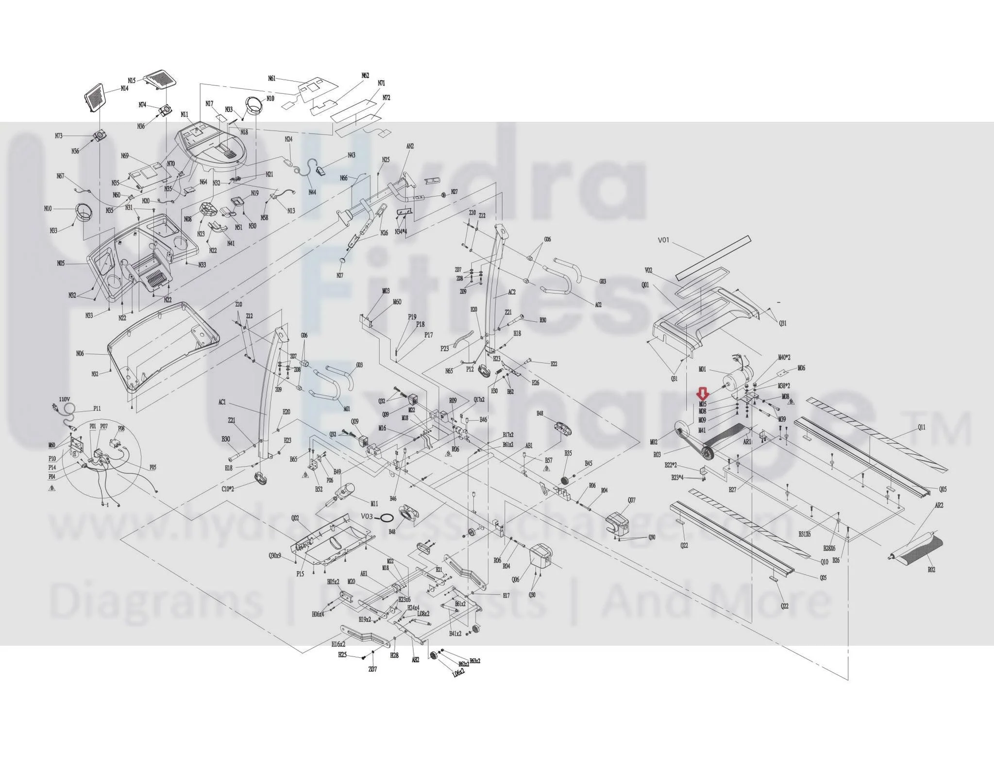 Horizon Fitness TM604 Treadmill Motor Bracket 097449 - Image 3