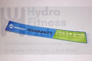 Horizon Fitness TM604 Treadmill Motor Sticker 100272 - Image 2