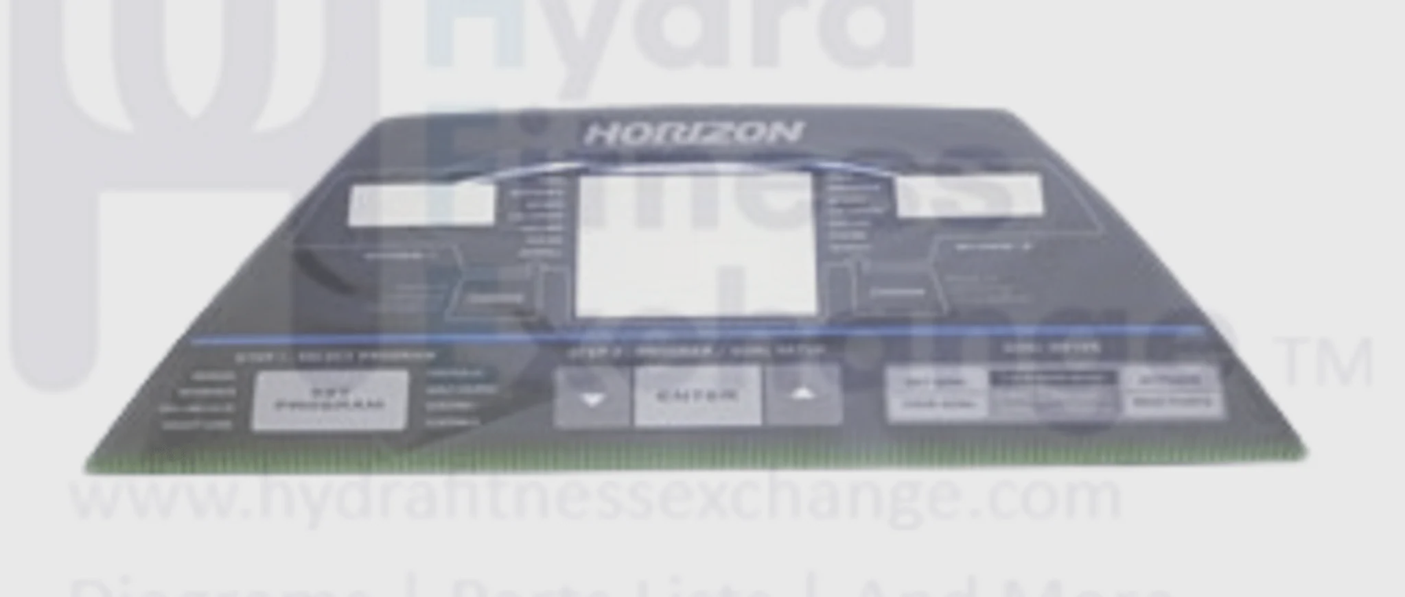 Horizon Fitness TM604 Treadmill Upper Console Overlay Manipulate 096729