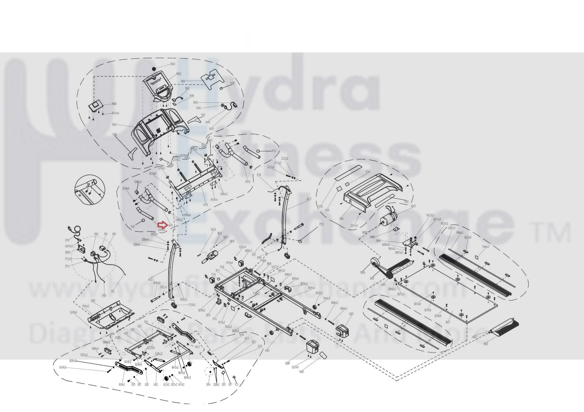 Horizon Fitness TM606 TM606B Treadmill Left Handlebar Set 097763 - Image 3