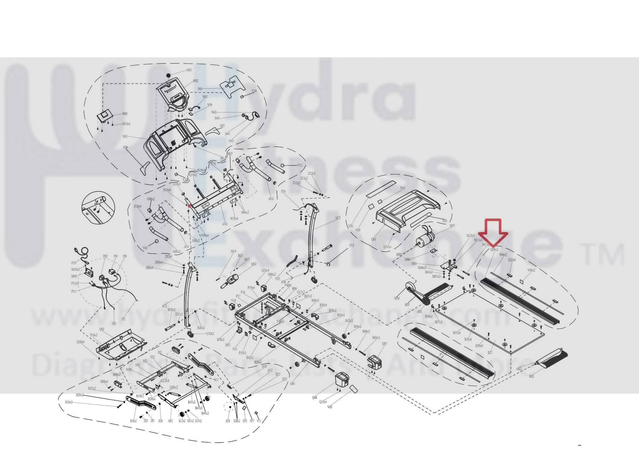 Horizon Fitness TM606 TM606B Treadmill Side Rail Set 1000090195 - Image 3