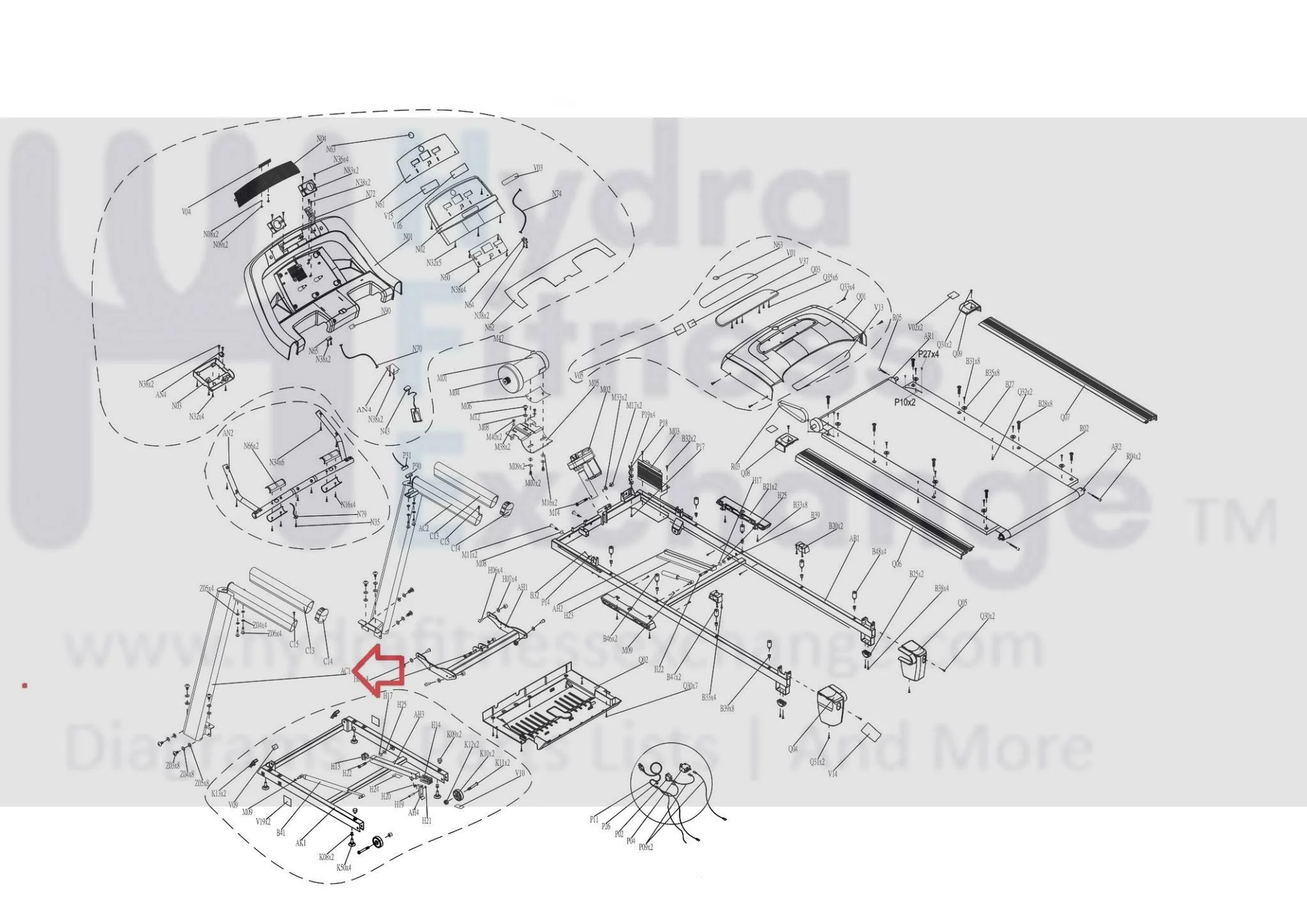 Horizon Fitness TM626 Treadmill Left Console Mast Set Semi-Assembly 1000101240 - Image 3