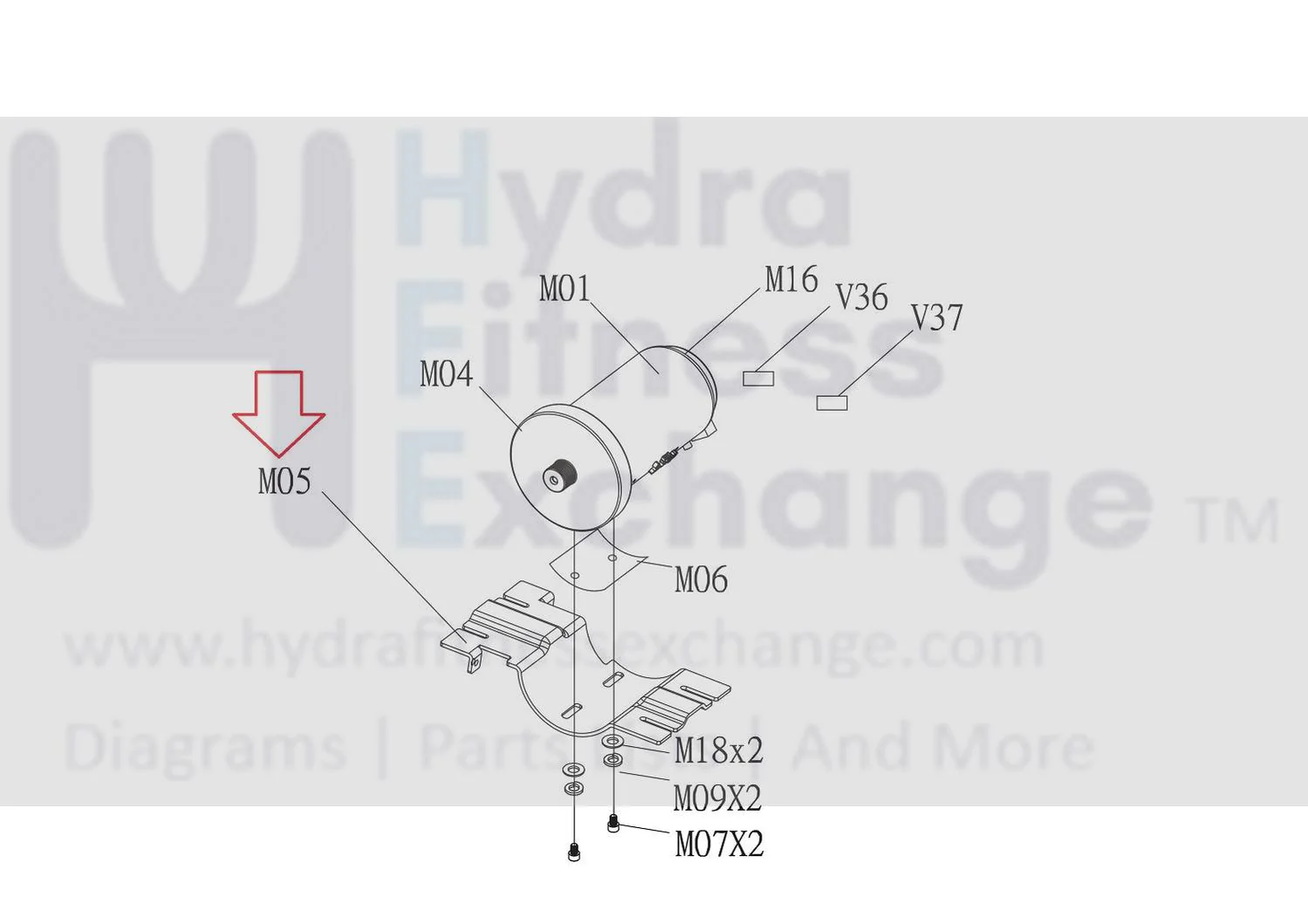 Horizon Fitness TM633 TM622 Treadmill Motor Bracket Set 1000207607 - Image 3
