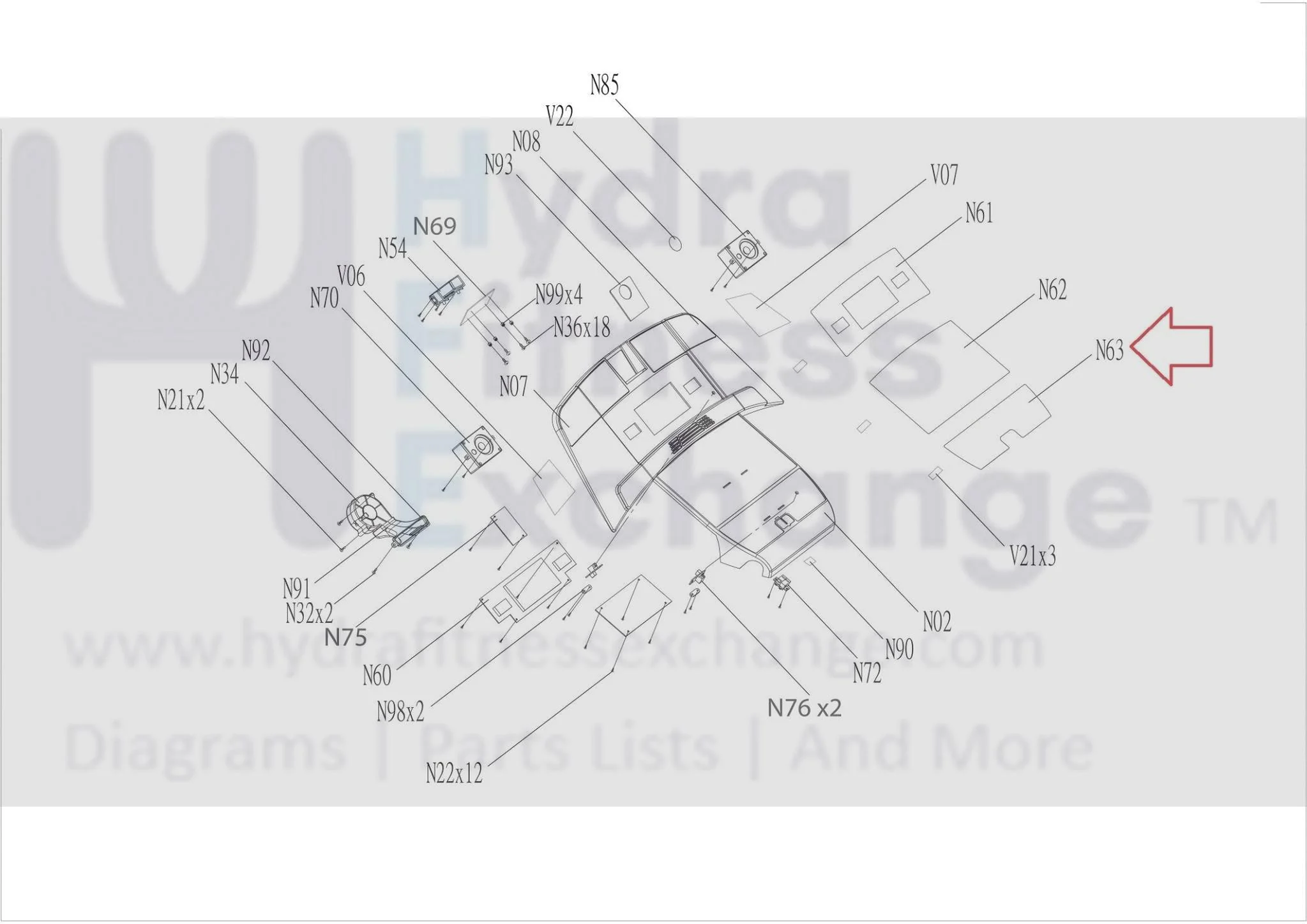 Horizon Fitness TM644 TM643 Treadmill English Bottom Overlay 1000200652 - Image 3