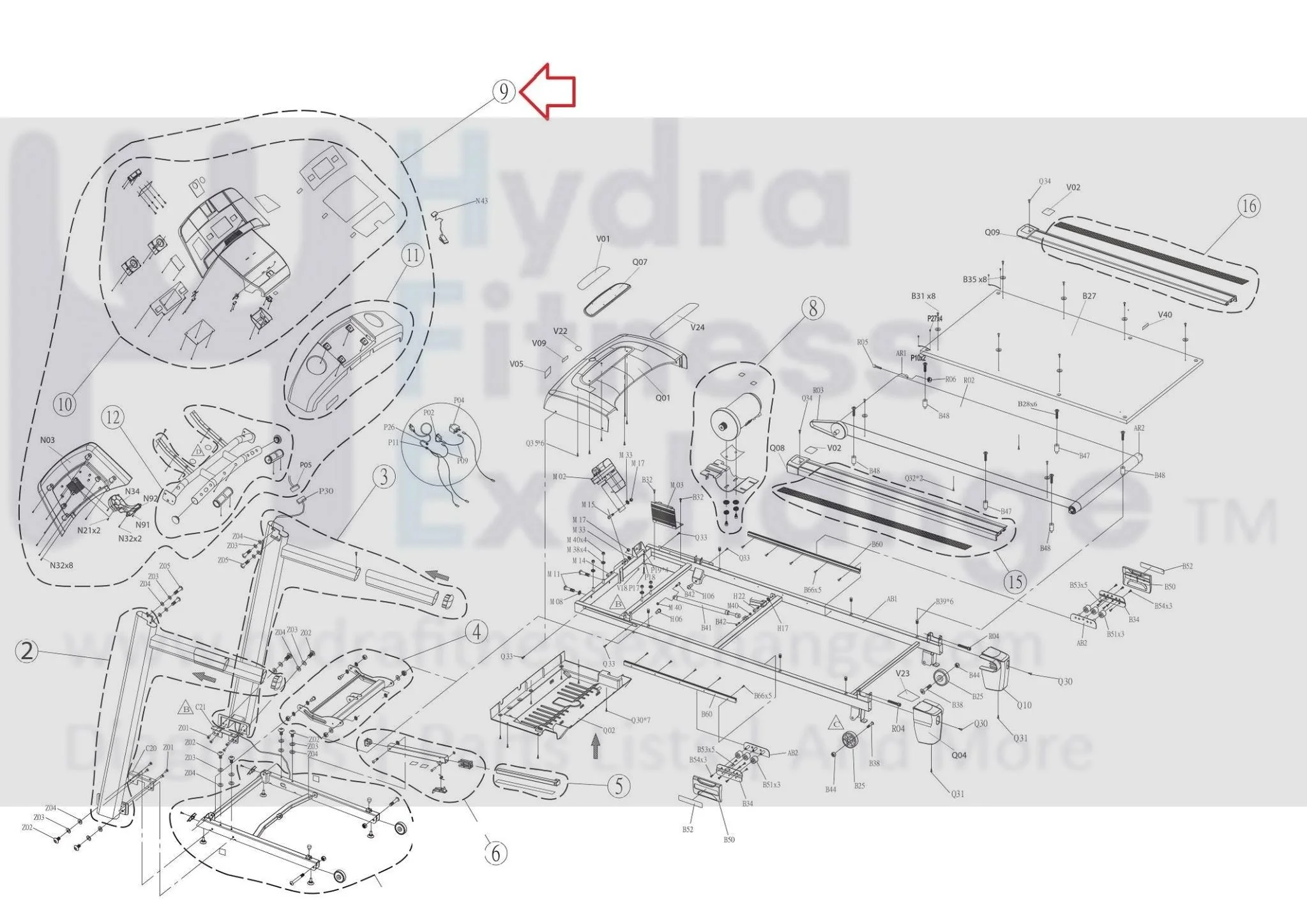 Horizon Fitness TM644 Treadmill Display Console Set Semi Assembly 1000114487 - Image 3