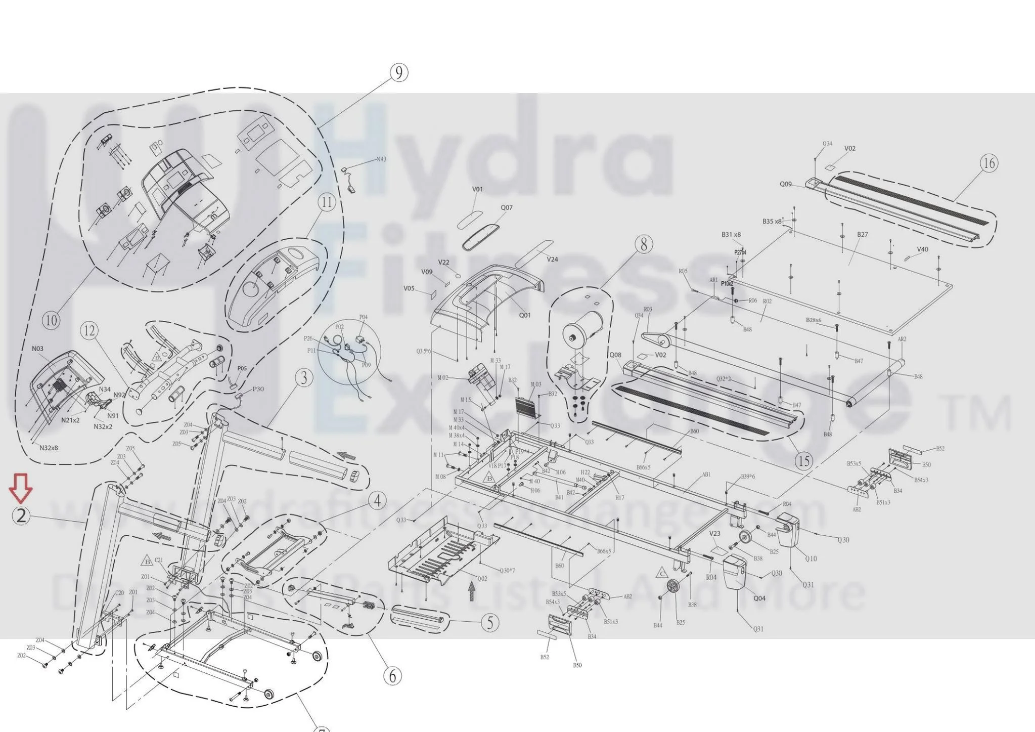 Horizon Fitness TM644 Treadmill Left Console Mast Set Semi Assembly 1000114477 - Image 3
