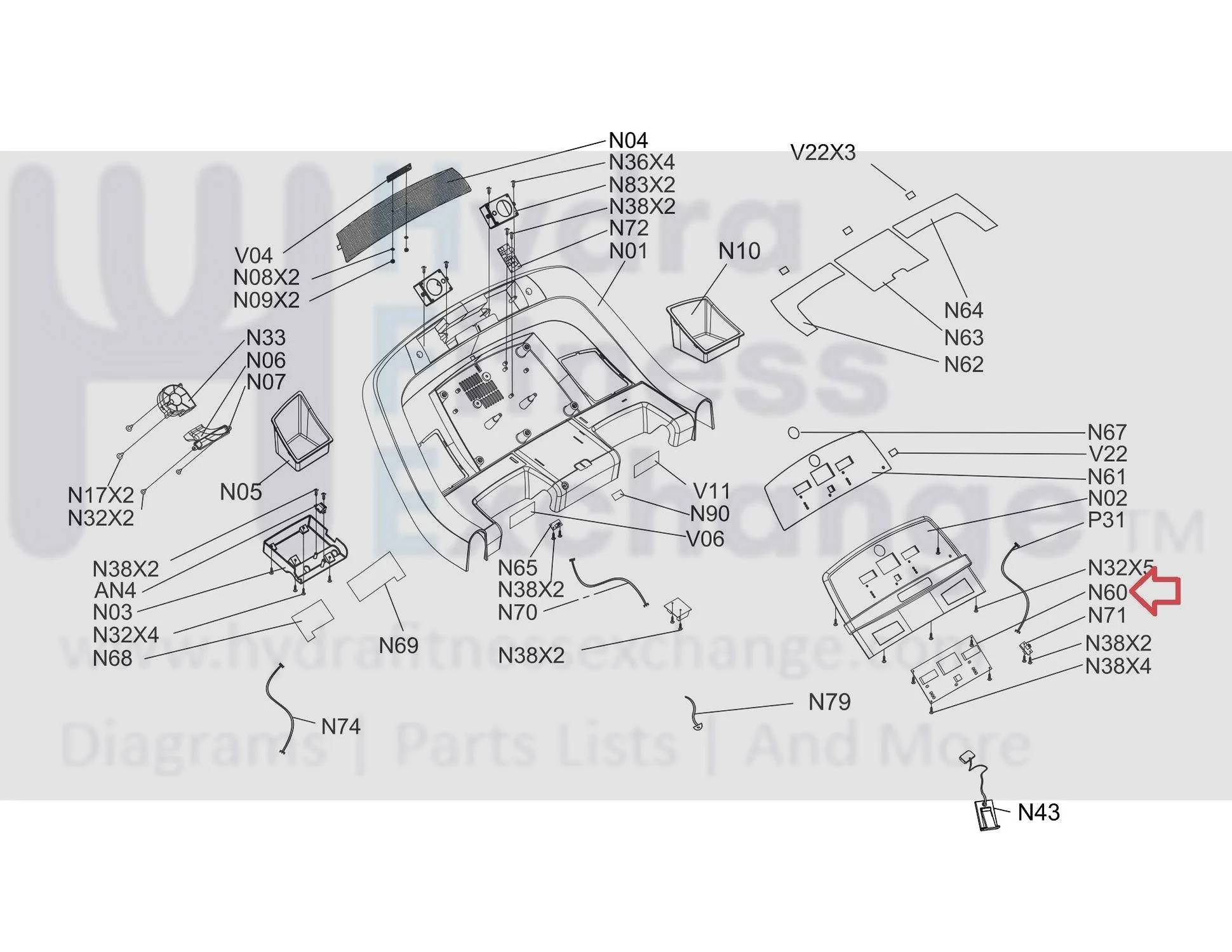Horizon Fitness TM659 Treadmill Upper Control Board 1000212429 - Image 3