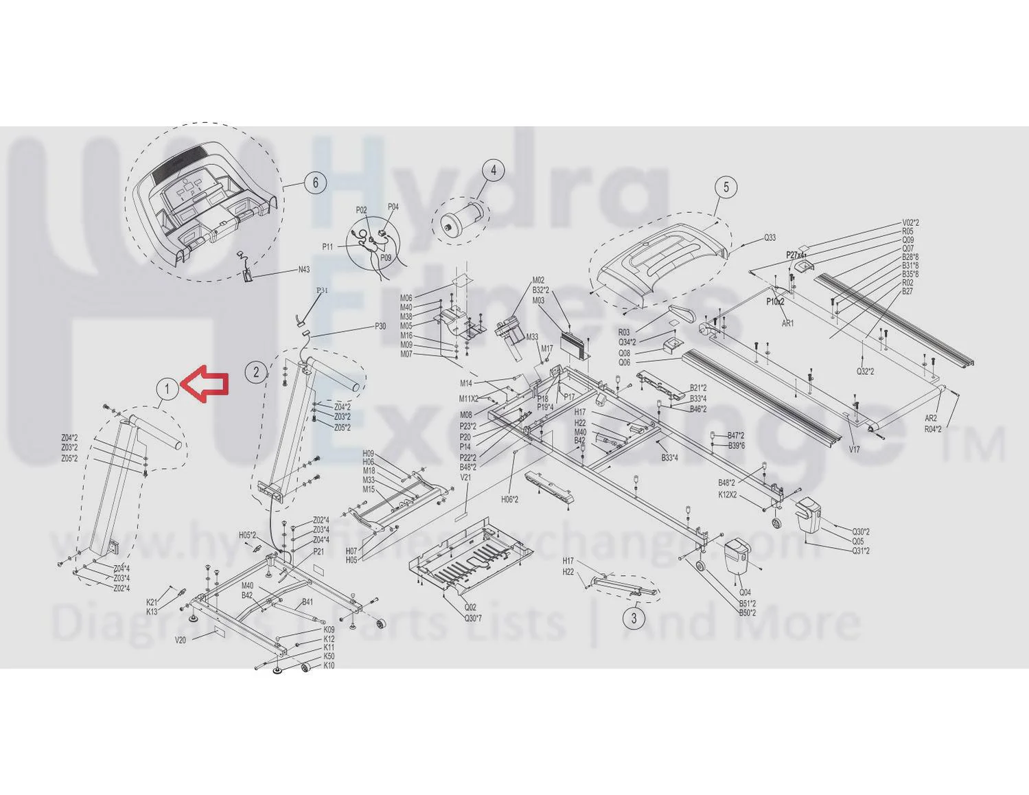 Horizon Fitness TM660 TM659 Treadmill Left Console Mast Set Semi Assembly 1000215608 - Image 3