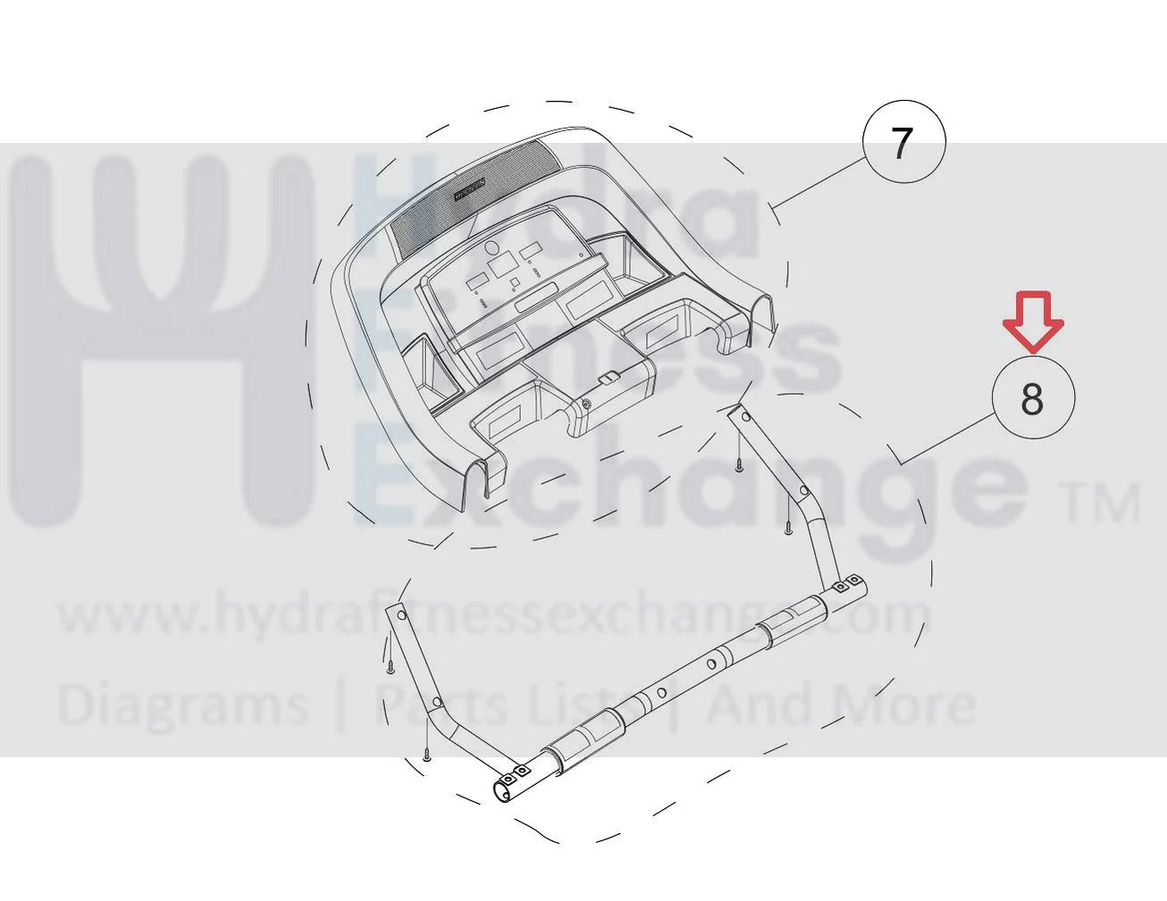Horizon Fitness TM660 Treadmill Console Base Frame Set Semi Assembly 1000215609 - Image 3