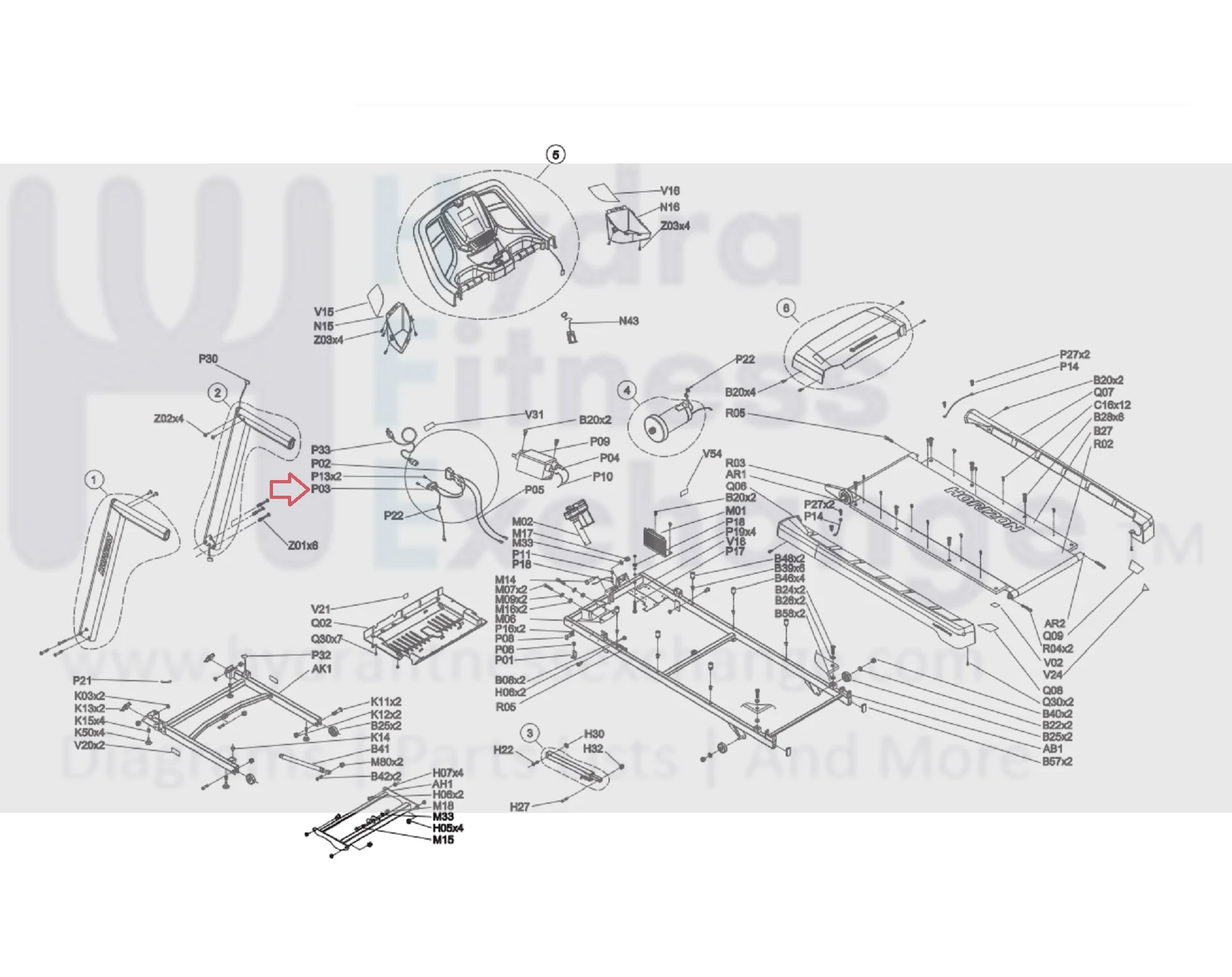 Horizon Fitness TM684 Treadmill Power Socket 16A 061302-A - Image 3