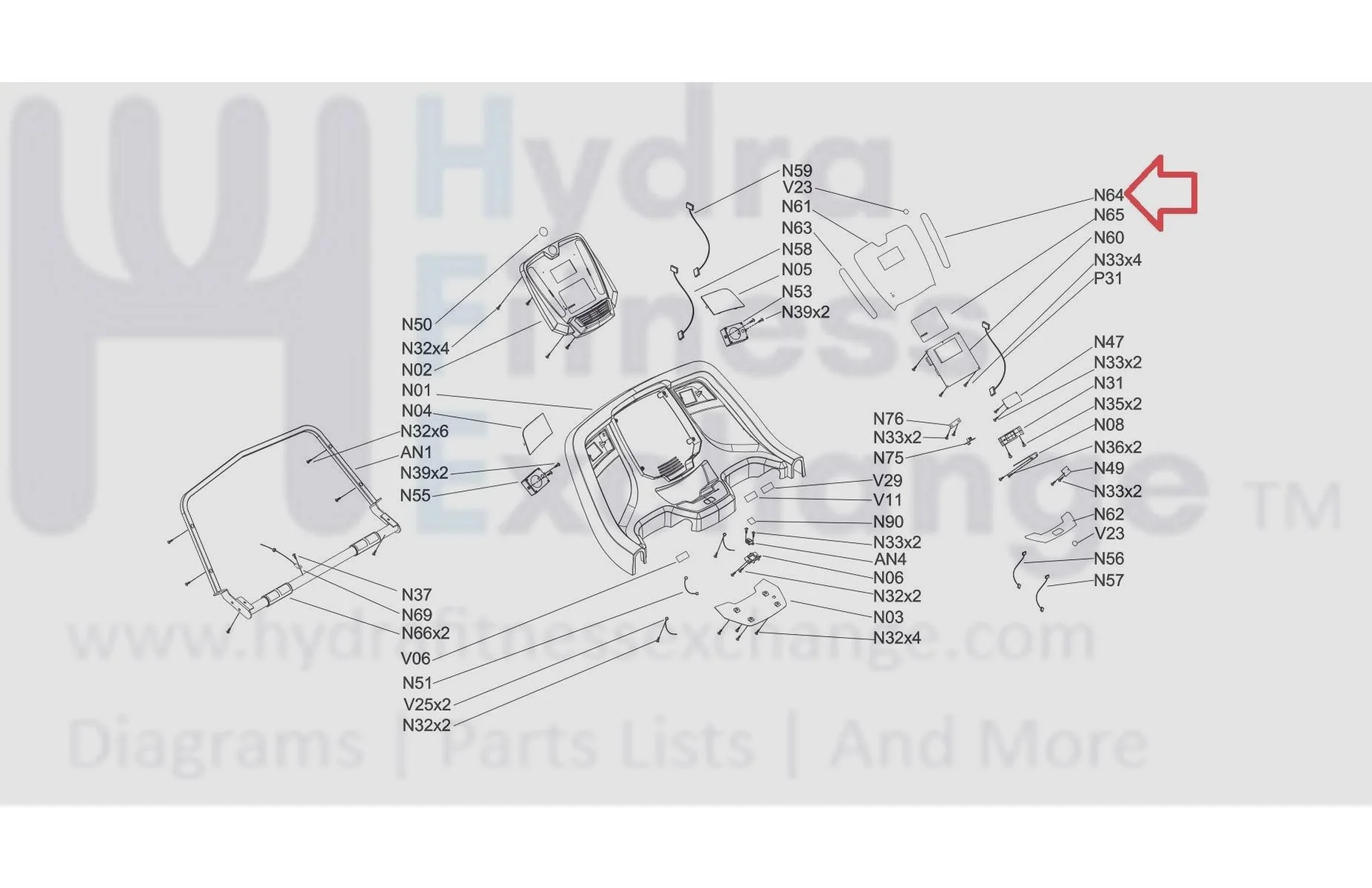 Horizon Fitness TM684 Treadmill Right Documentation Overlay Assembly 1000300272 - Image 3