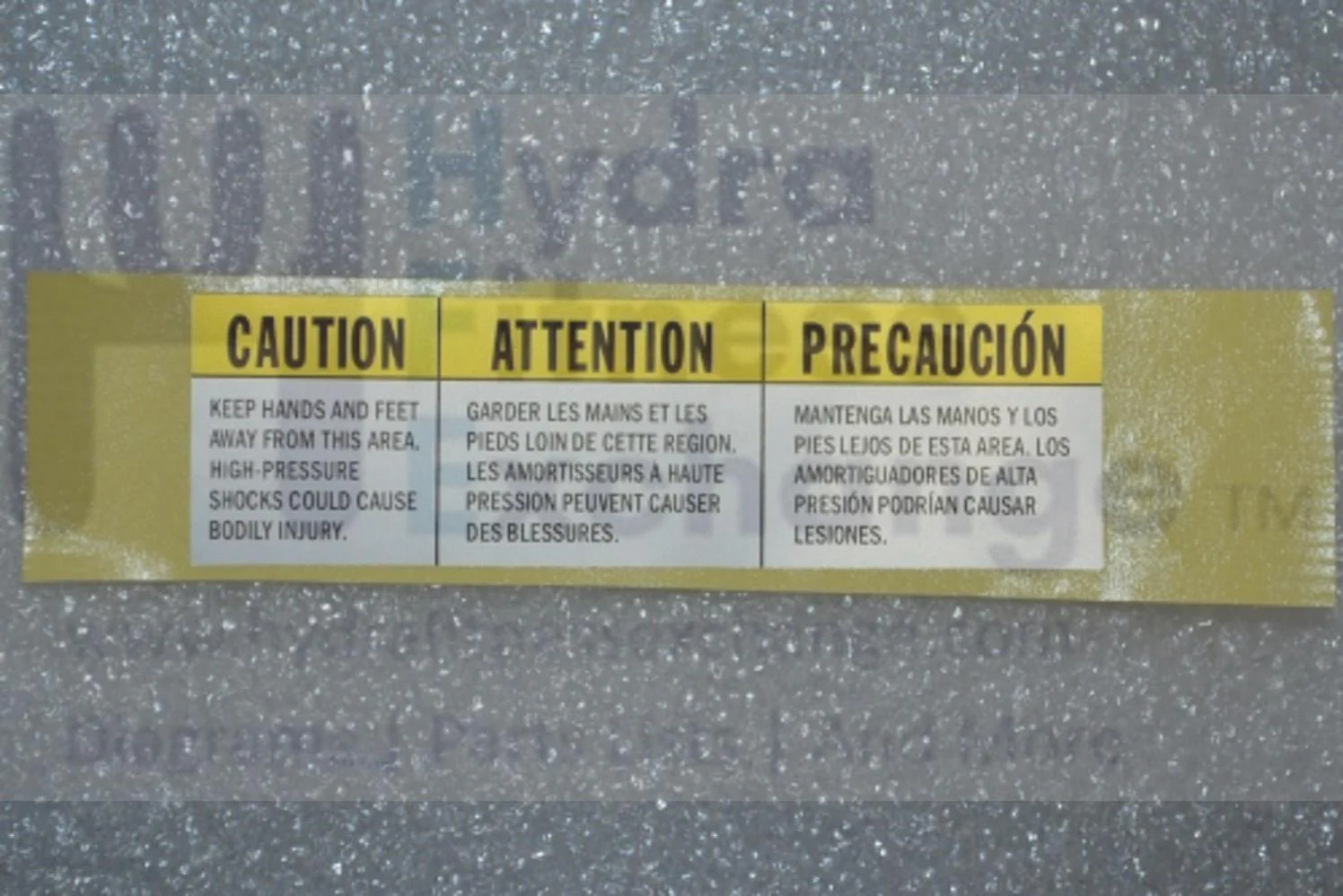 Horizon Fitness TM685 Treadmill PET English & French Warning Label 1000300795 - Image 2
