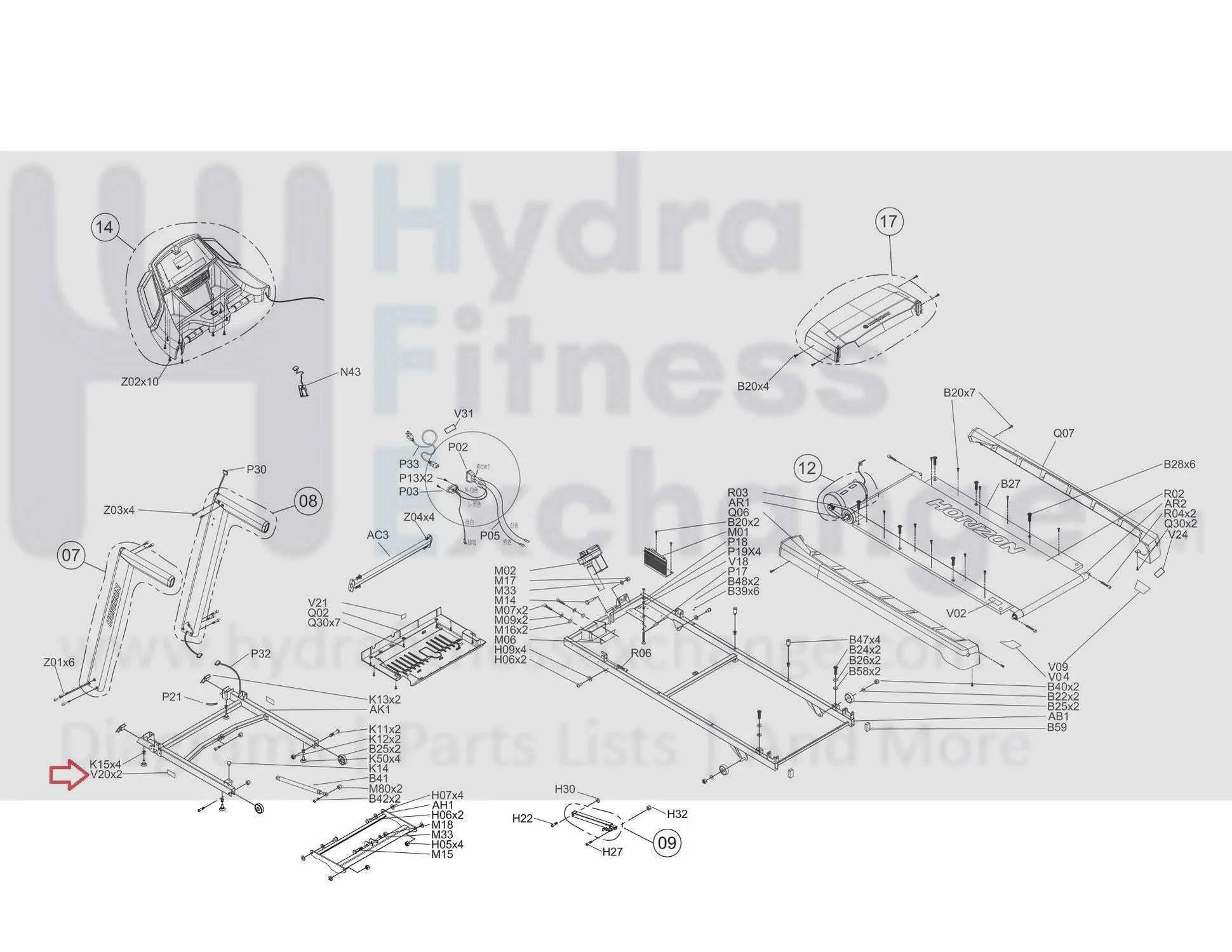 Horizon Fitness TM685 Treadmill PET English & French Warning Label 1000300795 - Image 3