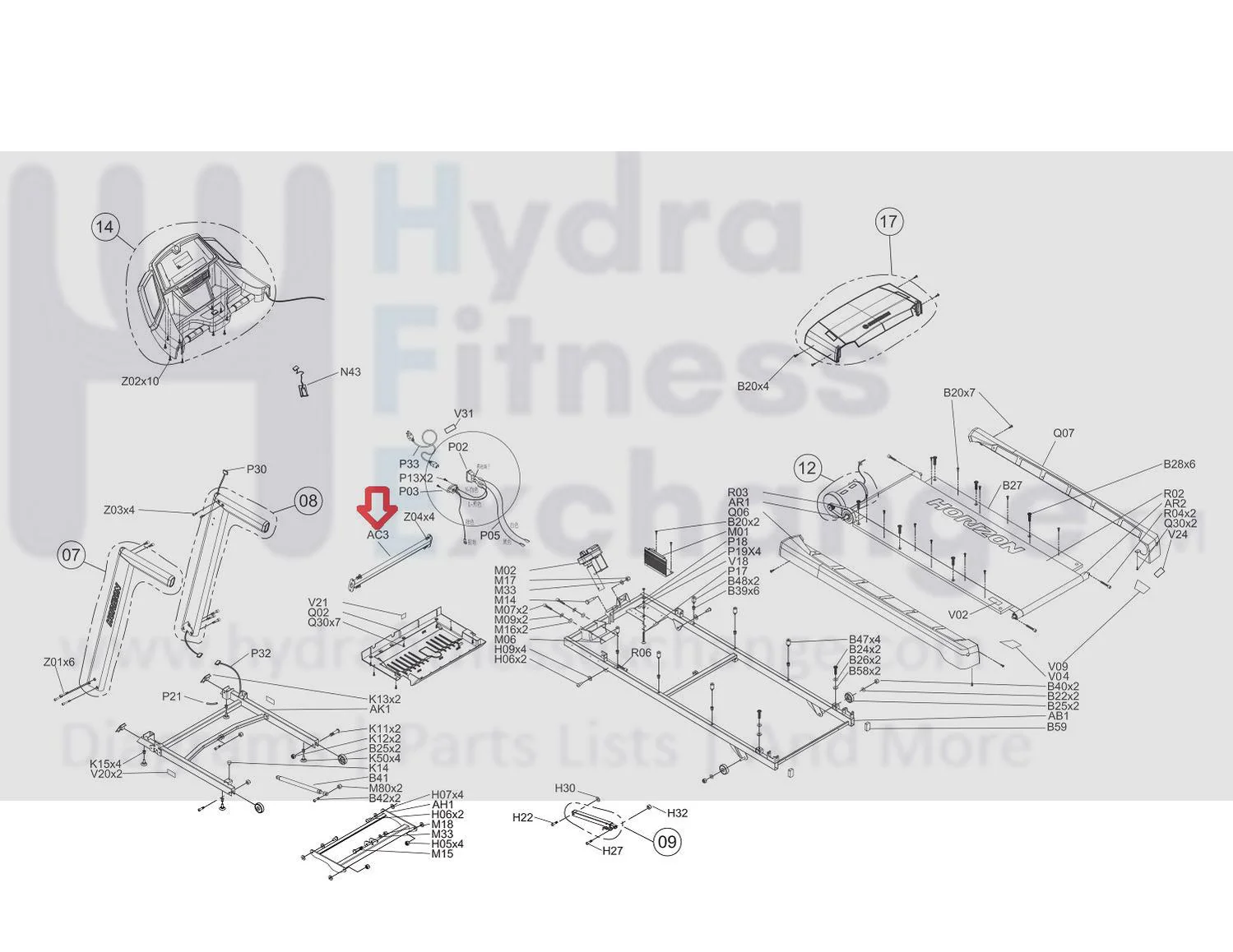 AFG Horizon Fitness TM685B TM685D Treadmill Console Support Tube Set 1000303988 - Image 3