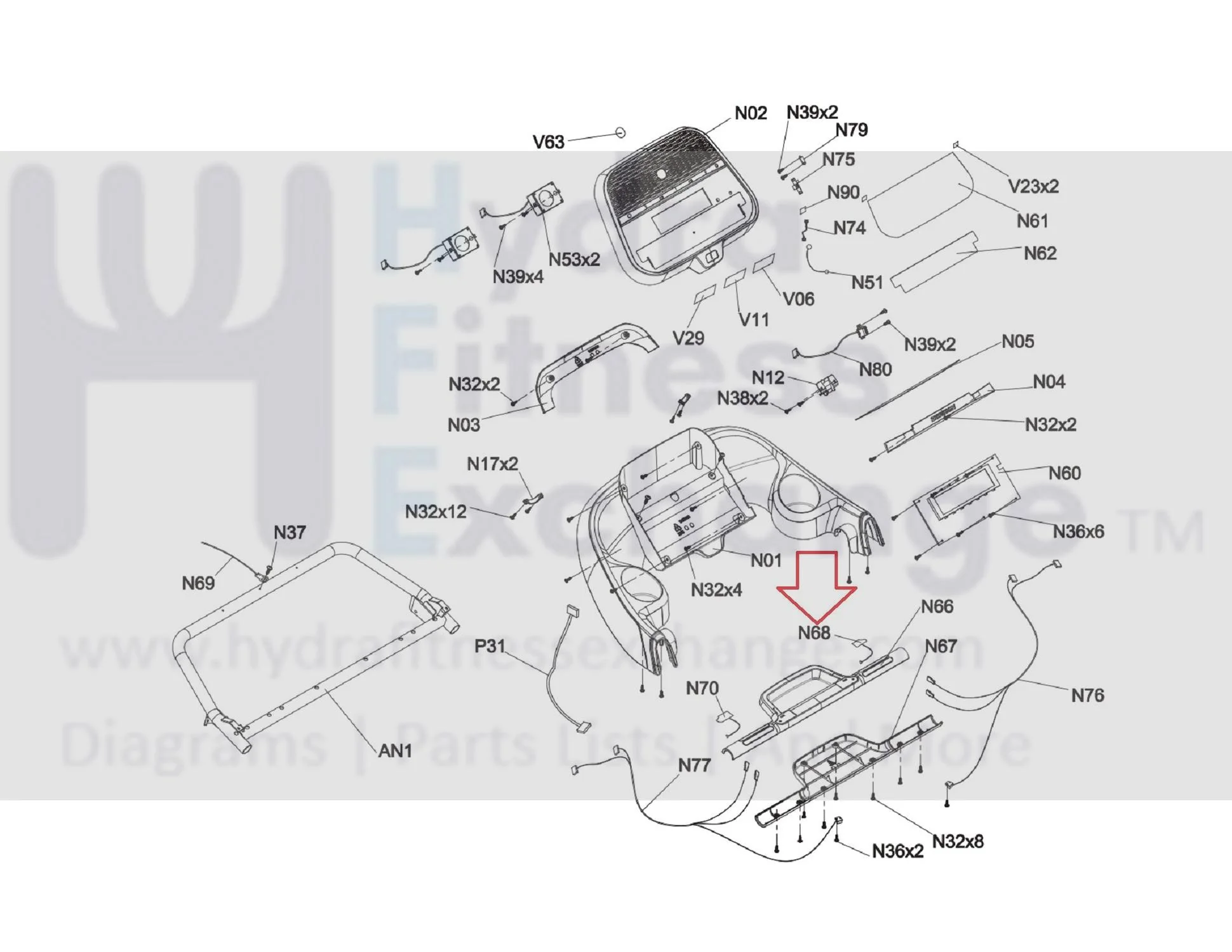 Horizon Fitness TM687 Adventure 5-02 Treadmill Right incline Handbar Membrane Keypad 1000331312 - Image 3