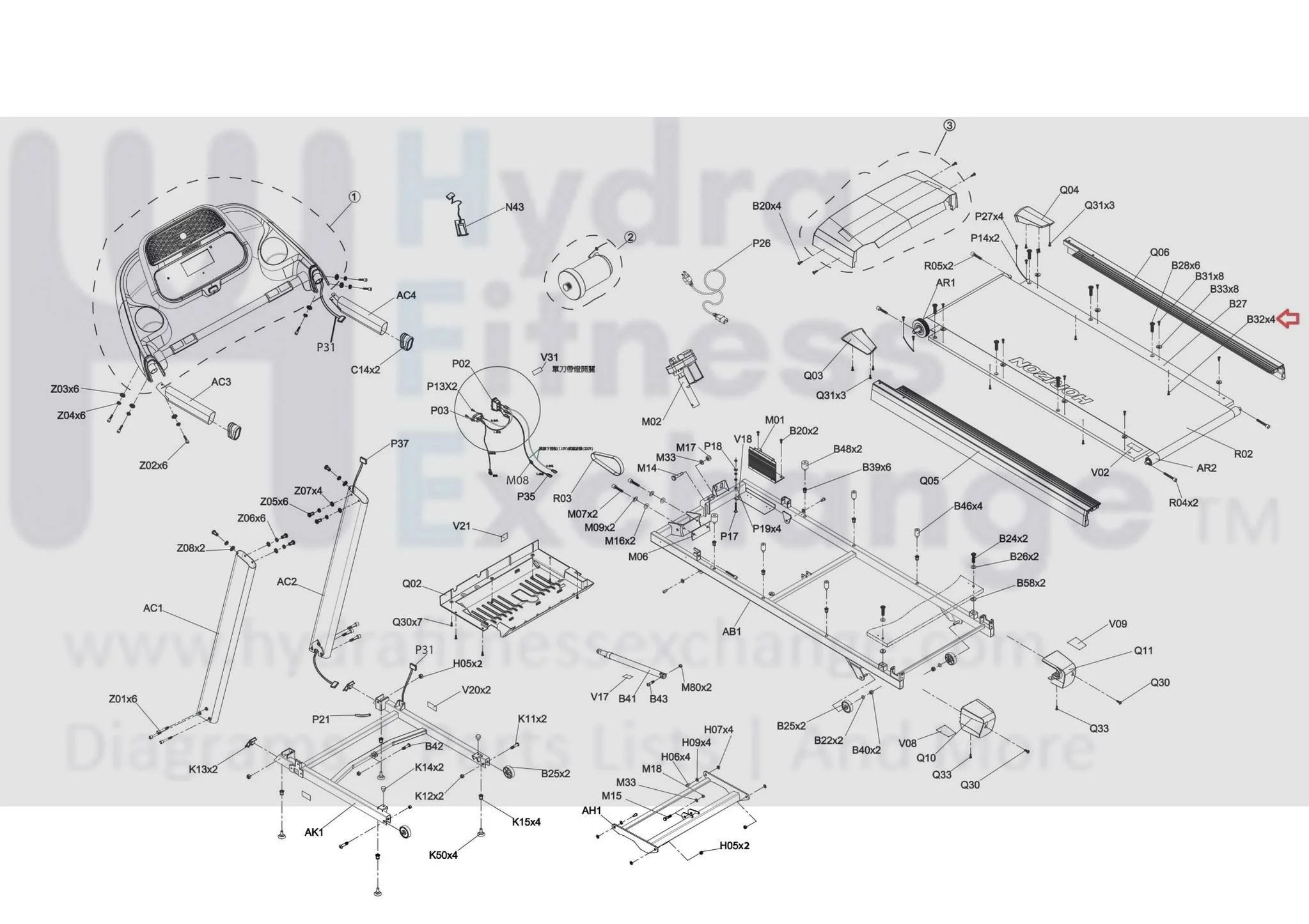 Horizon Fitness TM687 TM726 TM492 TM688 Treadmill Screw P4 x 25L 1000106752 - Image 3