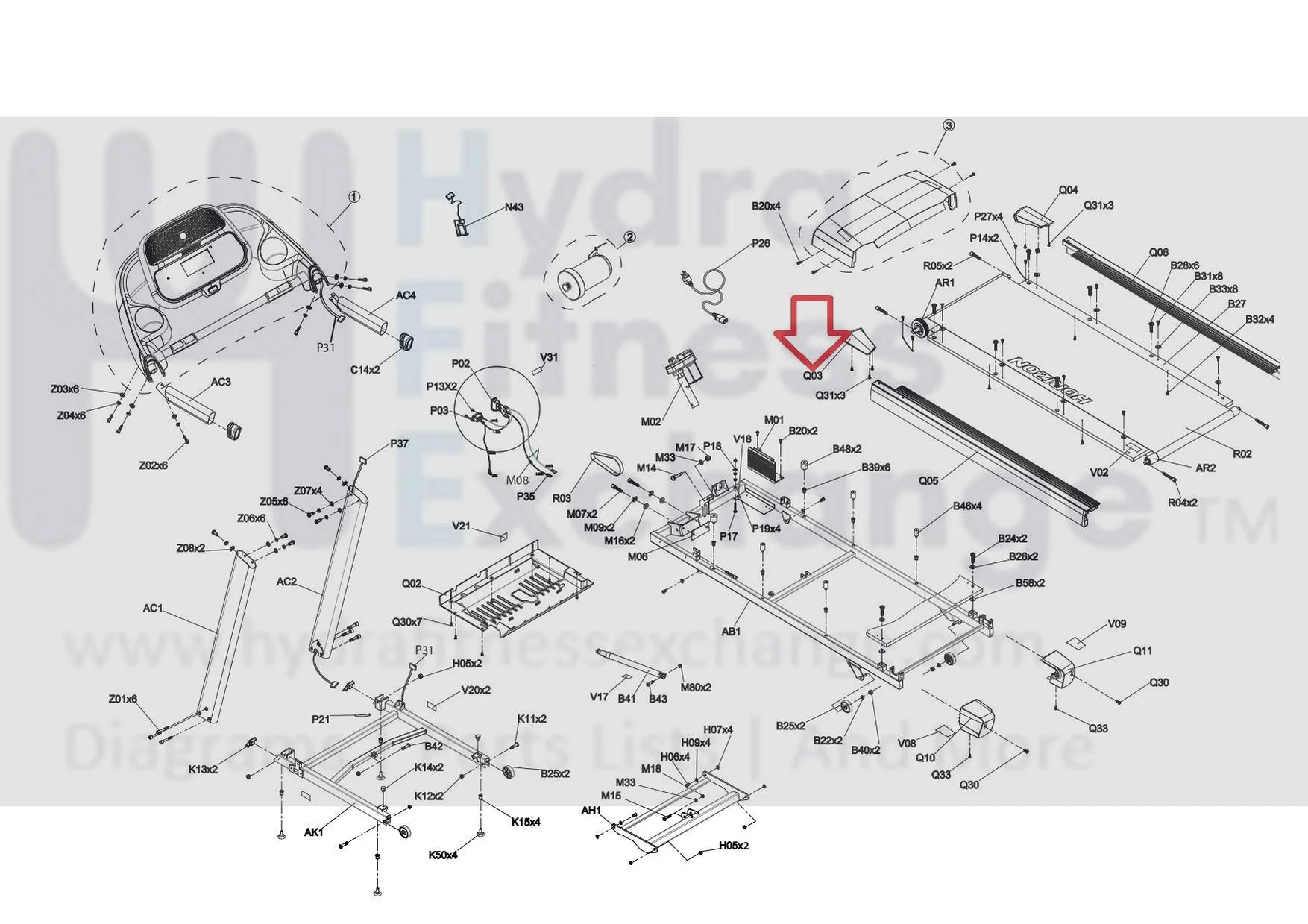 Horizon Fitness Treadmill Left Side Rail Cover 1000329444 - Image 3
