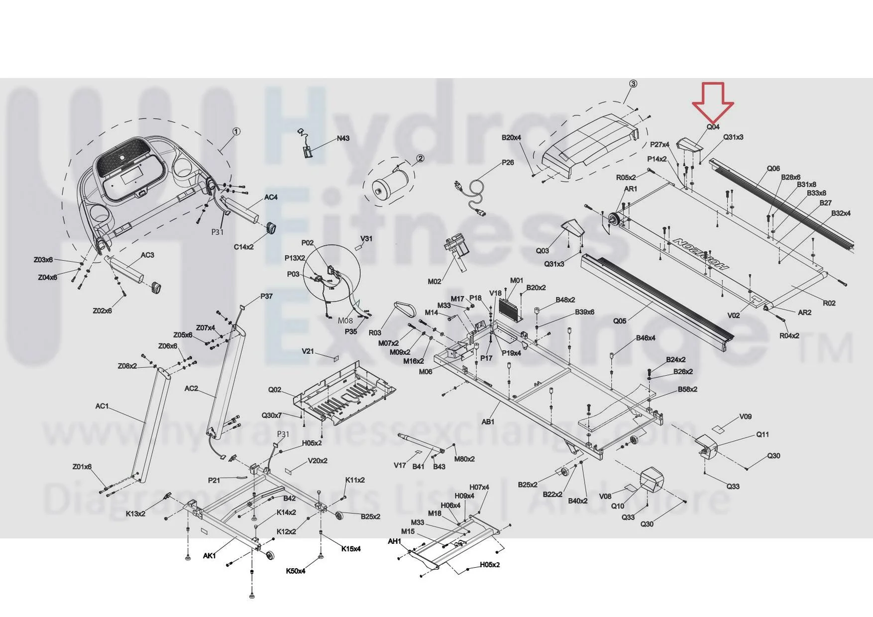 Horizon Fitness Tm688 Adventure 3-02 Treadmill Right Side Rail Cover 1000329445 - Image 2
