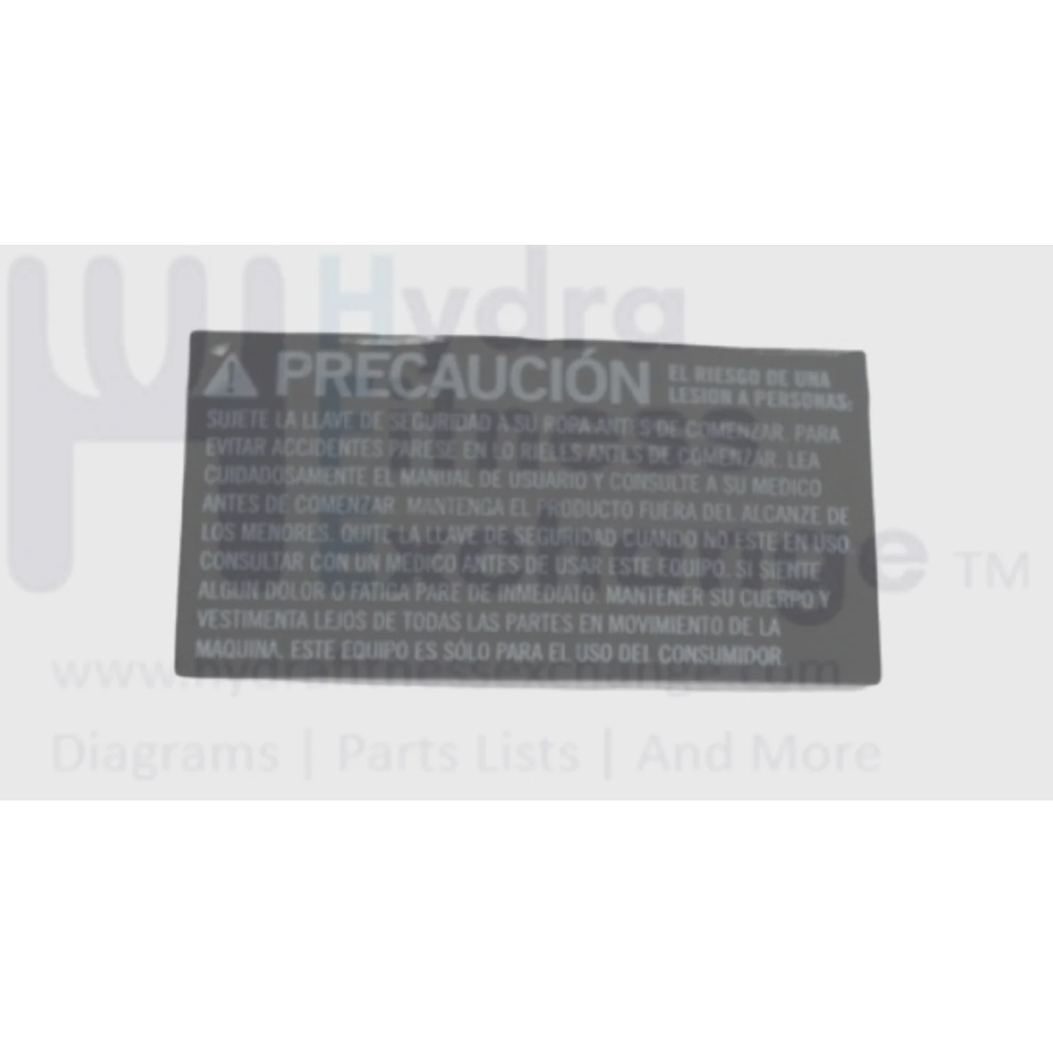 Horizon Fitness Tm688 Adventure 3-02 Treadmill Warning Label White Word Or black 1000217184