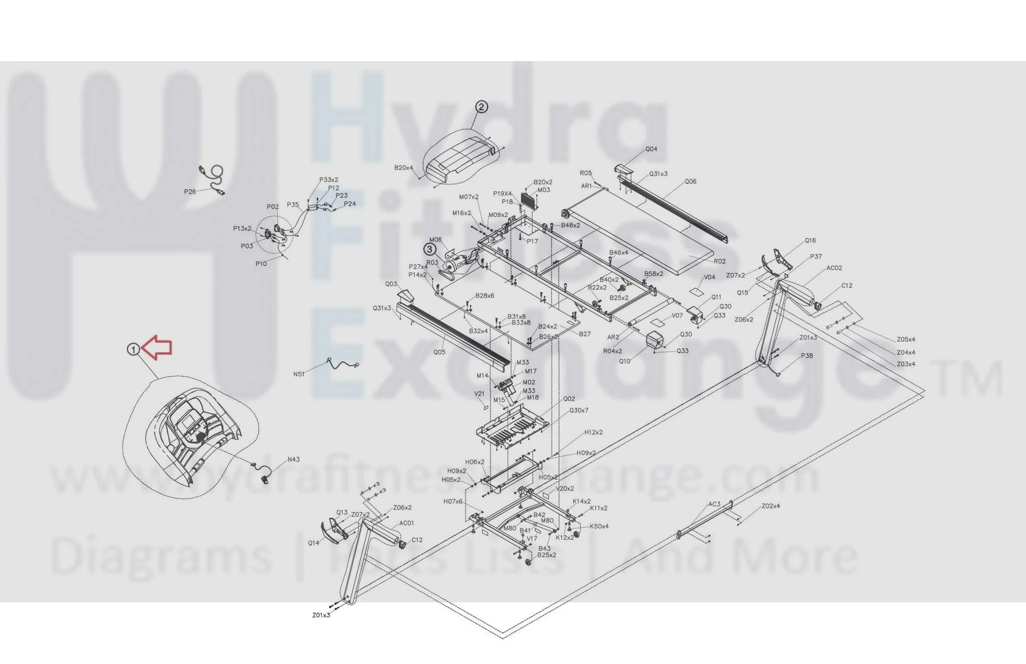 Horizon Fitness TM726 TM492 Treadmill Display Console Set Semi Assembly 1000418973 - Image 3