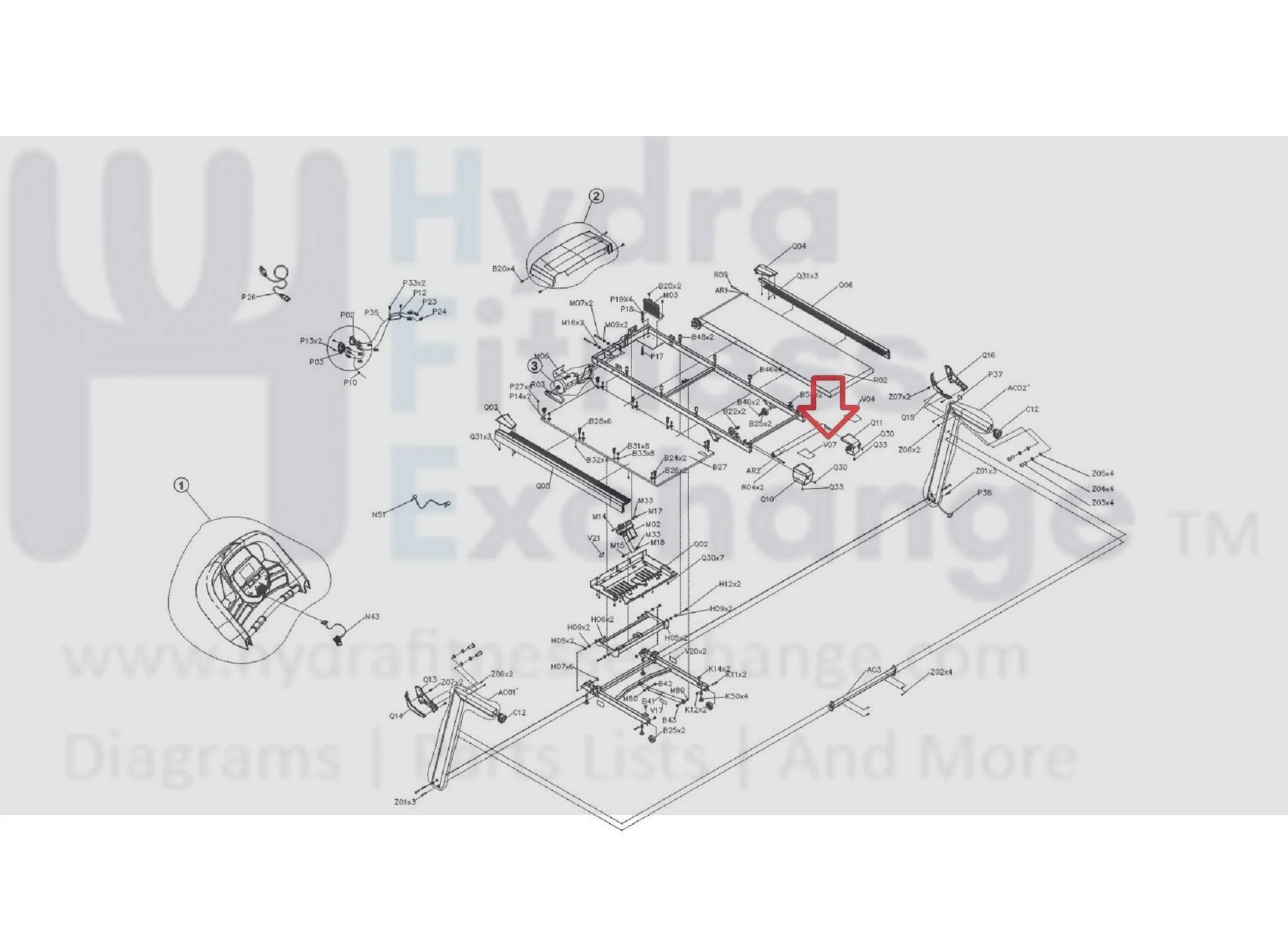Horizon Fitness TM726 TM492 Treadmill Left Rear Roller End Cap Pop Sticker 1000426286 - Image 3