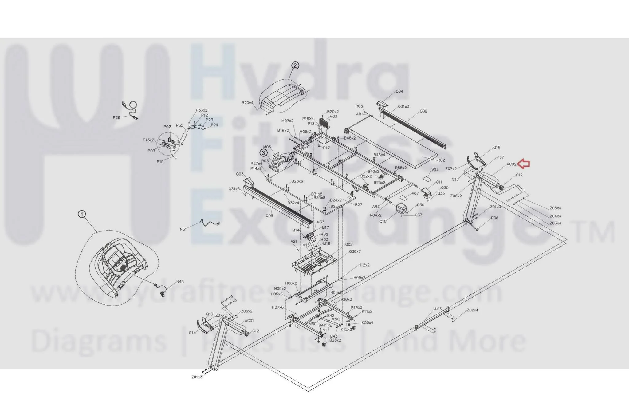 Horizon Fitness TM726 TM492 Treadmill Right Console Mast Set Semi Assembly 1000418969 - Image 3