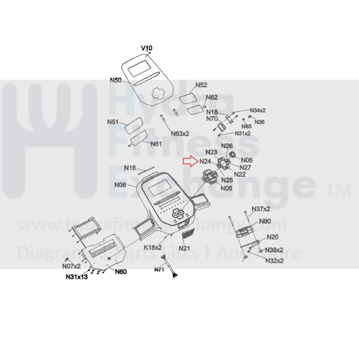Horizon Fitness TM758 TM758B TM1021 TM1000C TM499G TM1039 Treadmill Left Upper Key 1000437814 - Image 3
