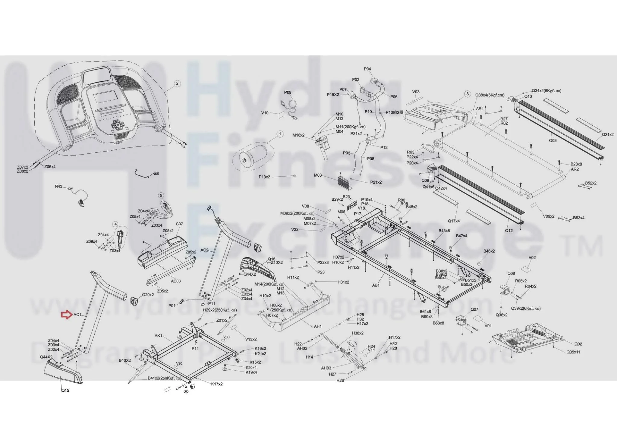 Horizon Fitness TM758 TM1000 TM758B TM1000B Treadmill Left Console Mast Screen print Extrawork 1000437864 - Image 2