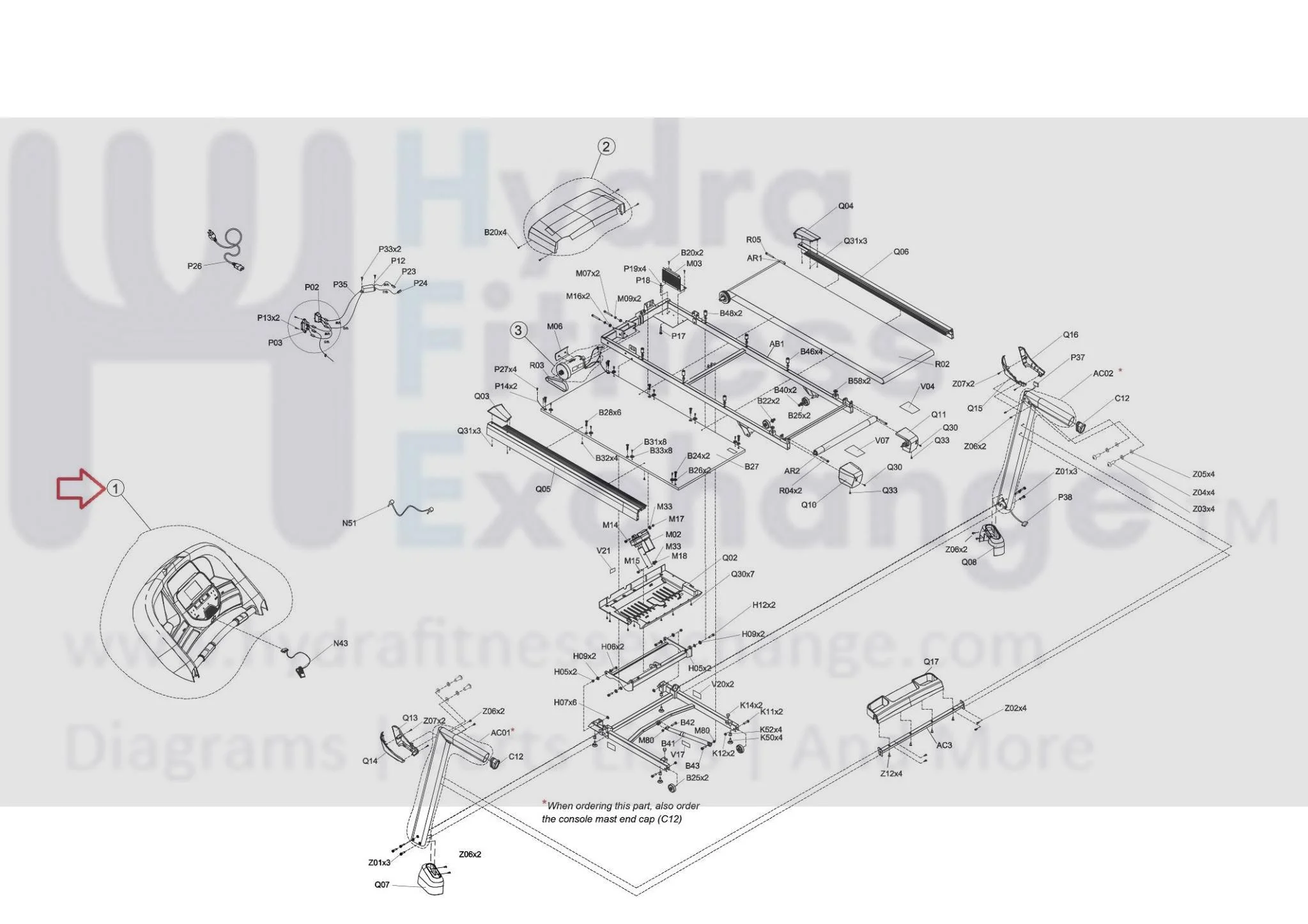 Horizon Fitness TM761 TM1004 Treadmill Display Console Set Semi Assembly 1000444633 - Image 2